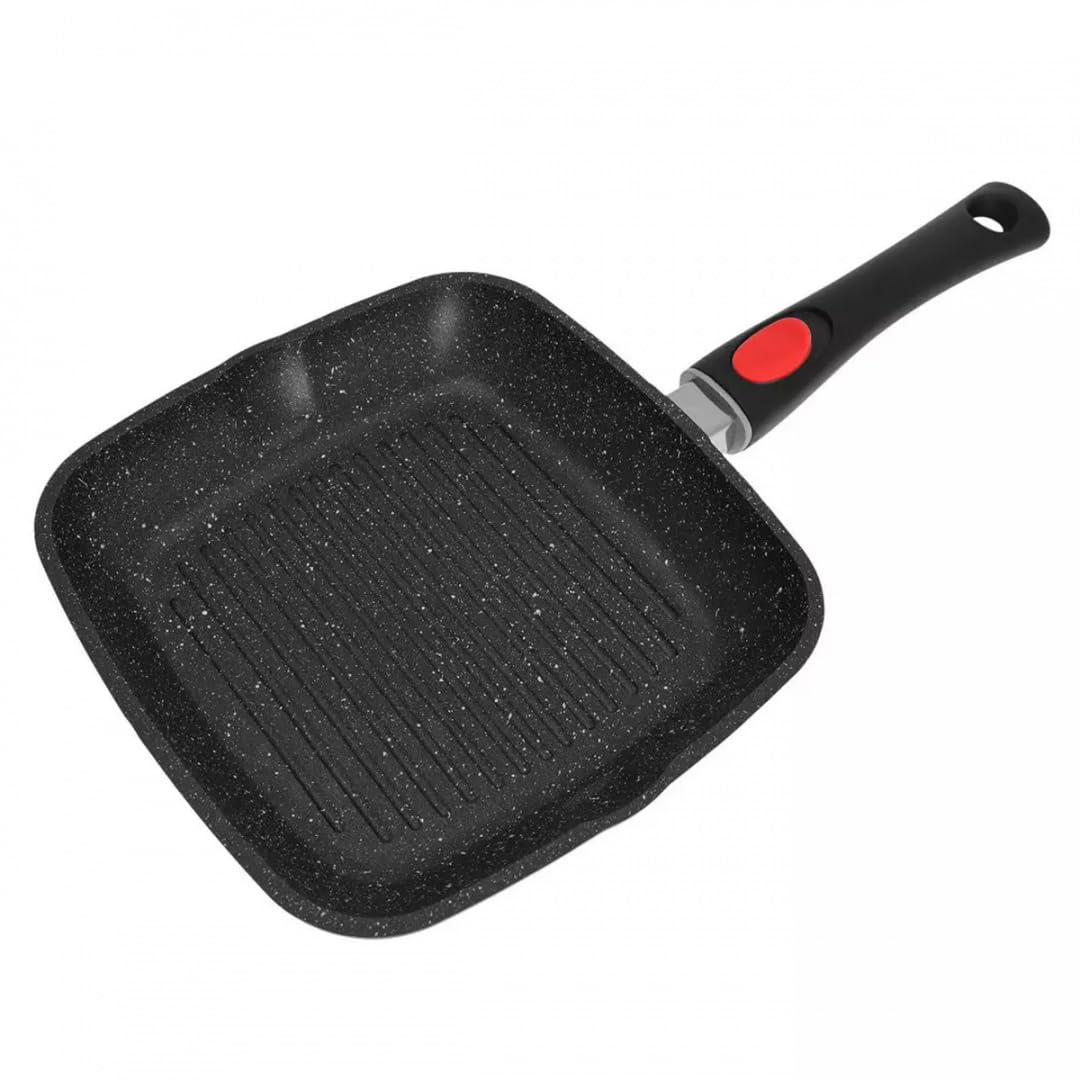 KING HOFF non-stick grill pan with marble coating and removable handle (24cm)