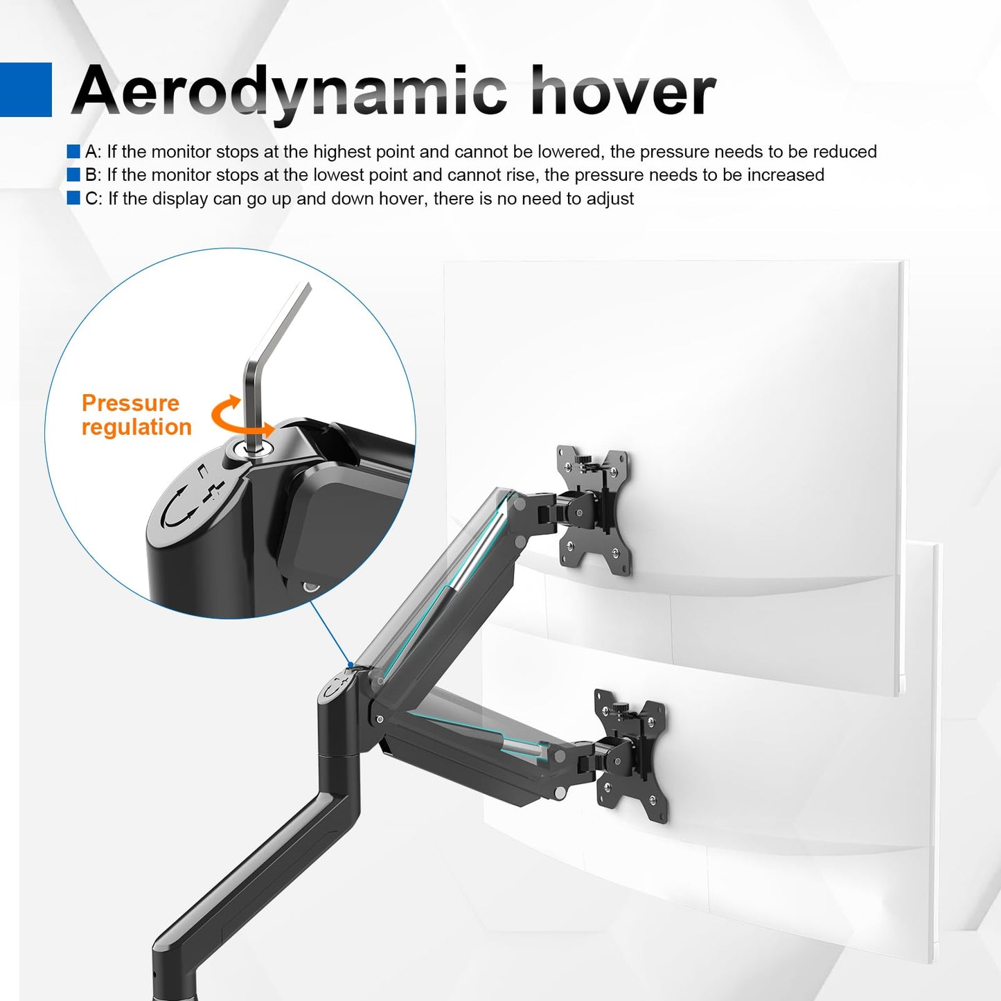 GRIFEMA Monitor Mount, for 13-32 inch Screen, Monitor Stand, Height Adjustable, Rotatable Monitor Arm, Max 9Kg, Screen Mount Vesa 75x75 / 100x100, Black