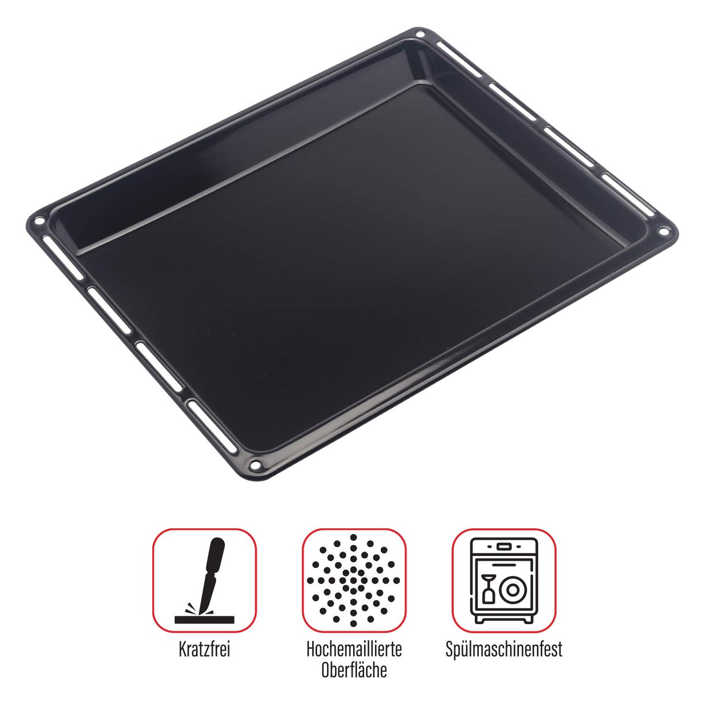 44.5 x 37.5 x 3 cm 2-pack set with 2 enamel-coated baking sheets