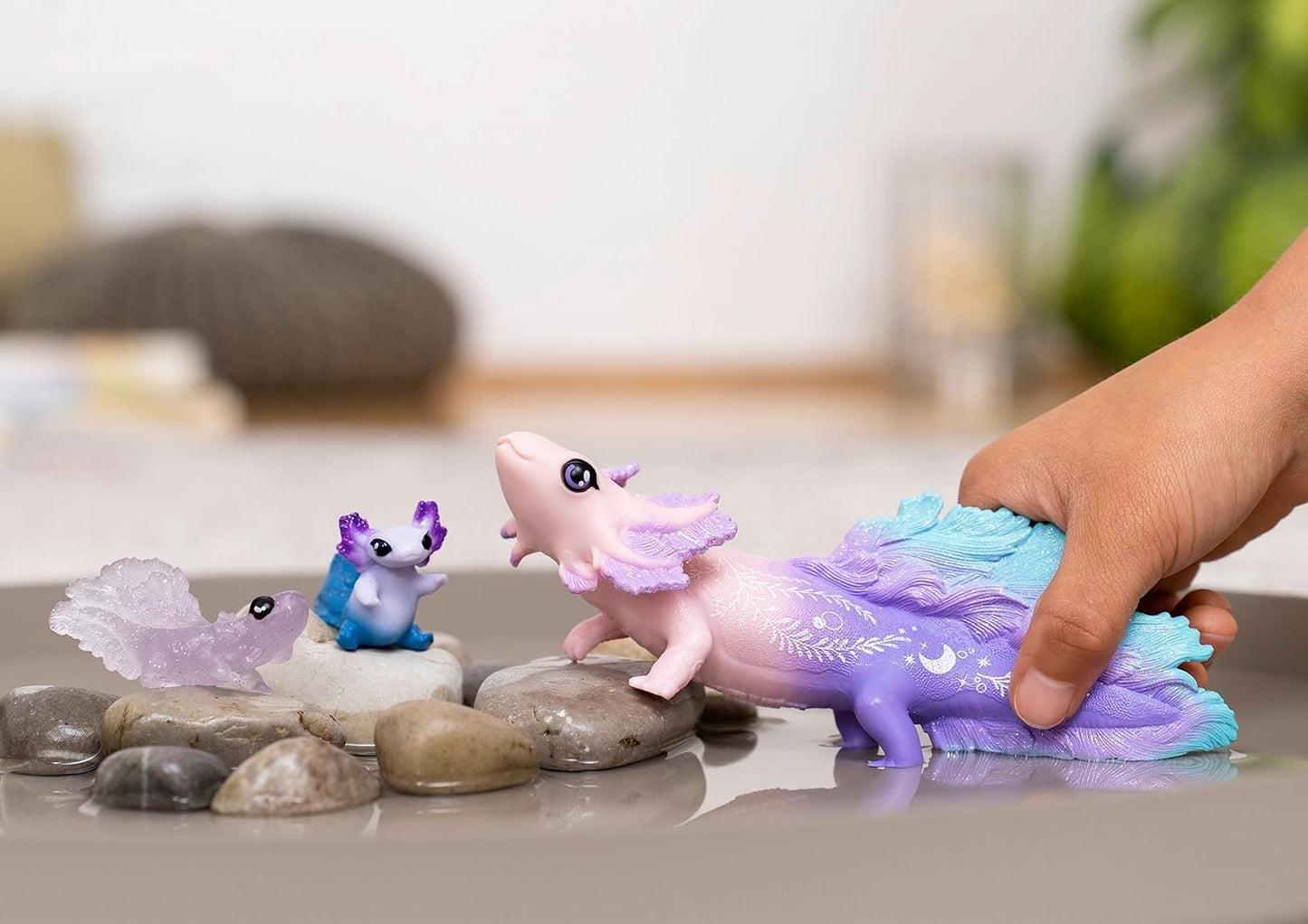 SCHLEICH BAYALA | Axolotl Mom and Babies 42628 | detailed figures | great gift for girls and boys | beautiful collectible figurines | toy for ages 5+ | Set of 3 pieces