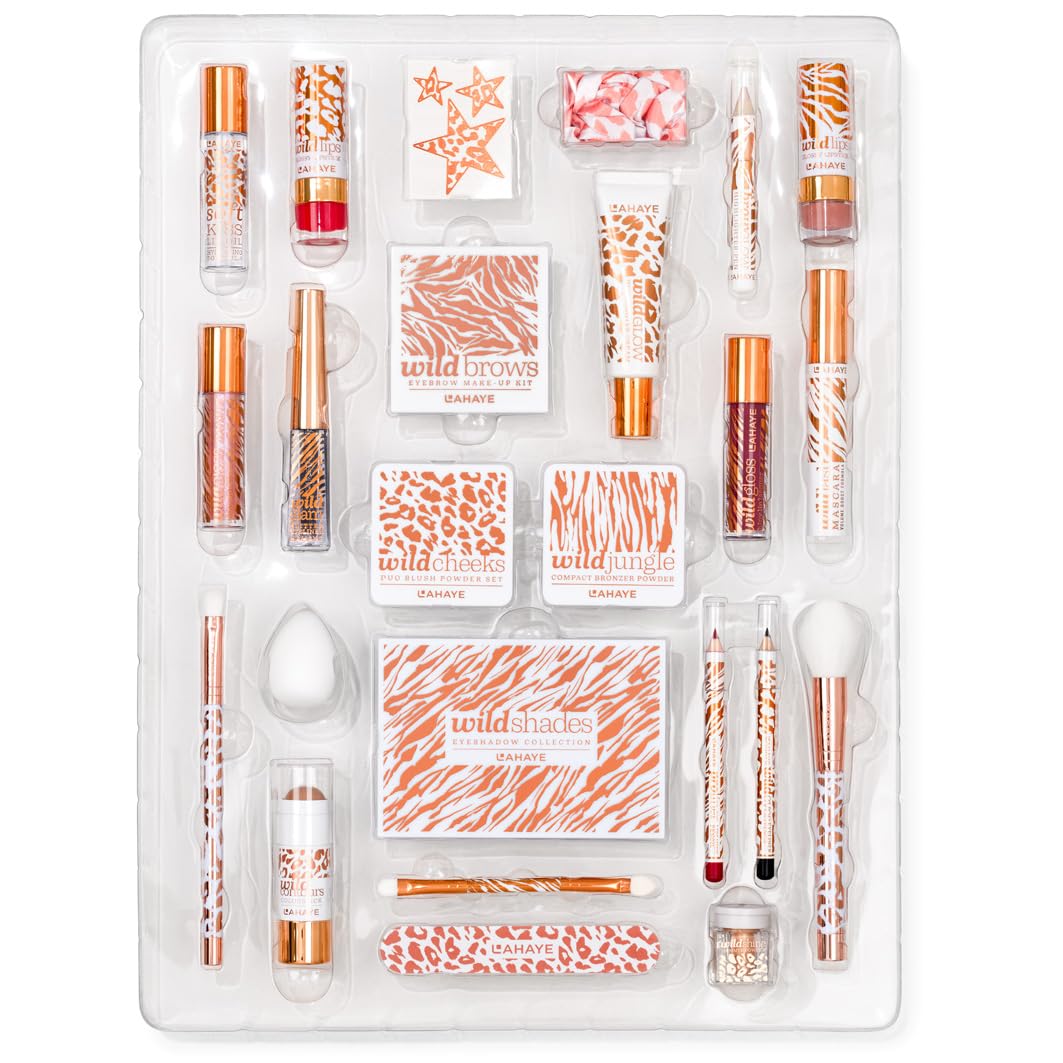 LAHAYE Beauty Advent Calendar "WILD X-MAS" 2025, gift set with 24 high-quality individually packaged makeup and cosmetic surprises for Christmas, makeup advent calendar