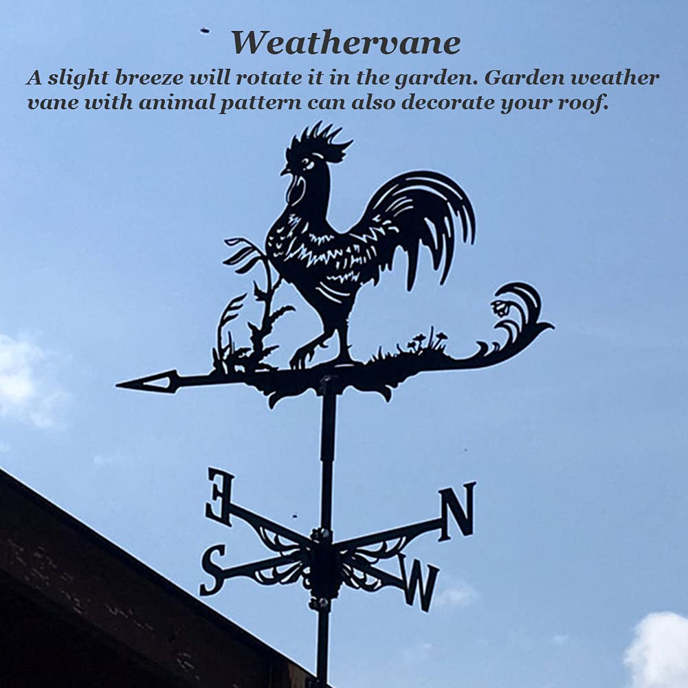 Metal weathervane decoration, wind direction indicator, and stainless steel direction indicator metal jewelry gift for outdoor rooftop garden. Weathervane garden stake measuring tool for roof mounting.