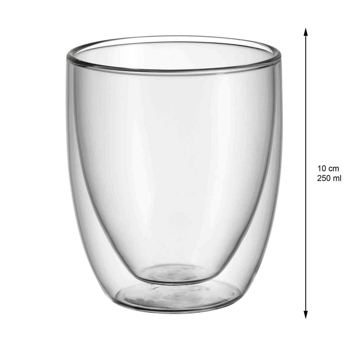 WMF Cult double-walled Cappuccino glasses set of 6, 250ml, floating effect, thermoglasses, heat-resistant for tea and coffee.