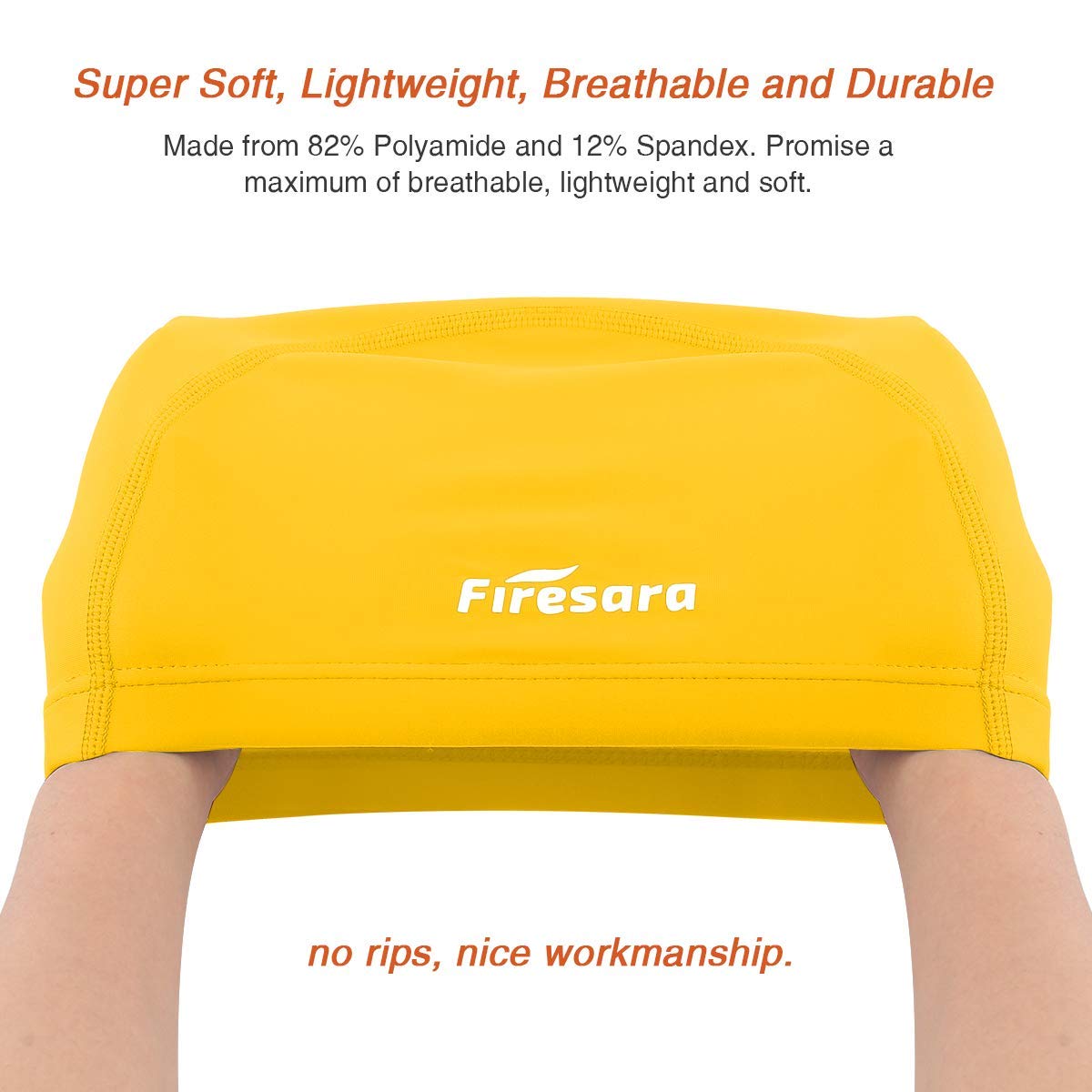 Firesara Lycra Swim Cap, Lycra Swim Cap Anti-Tear Coated Comfortable No Slip for Men Women Long Short Hair Adult Boys Girls