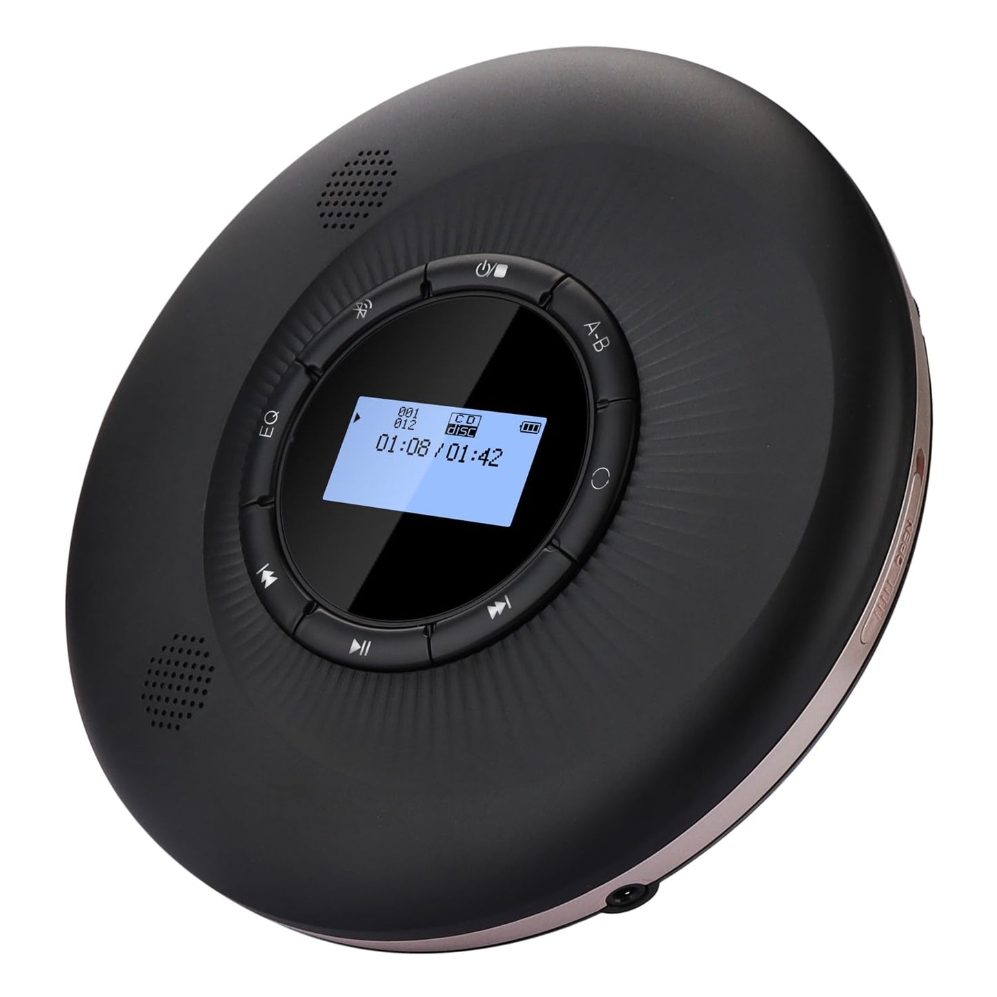 Portable CD player with Bluetooth rechargeable 1500mAh car CD player with Bluetooth and stereo dual speakers anti-skip for car home travel personal discman CD player portable