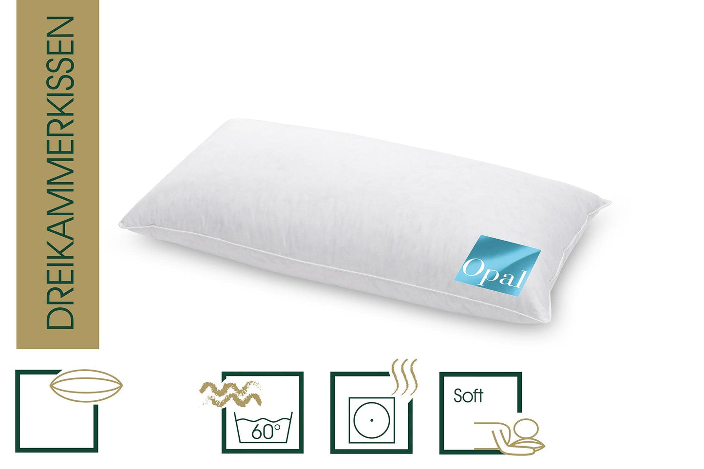 Hanskruchen 925.22.302 down pillow Opal 40 x 80 cm - Suitable for allergy sufferers.