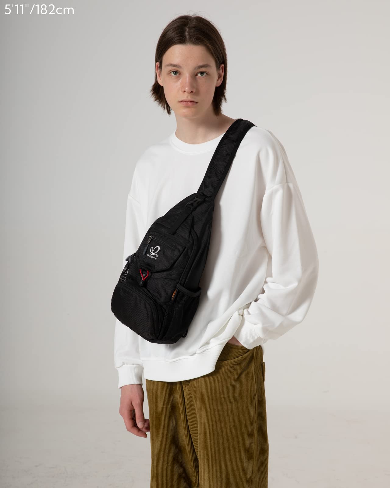WATERFLY Chest Bag Sling Bag Small: Foldable Crossbody Bodybag Crossbag Slingbag Crossover Single Chest Backpack Shoulder Bag Shoulder Backpack Cross Body Men Women Travel Hiking