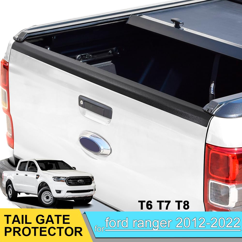 JHCHAN Tailgate Guard Bumper Cover for Ford Ranger 2012-2022 T6 T7 T8 Wildtrak XL XLT Limited Stormtrak Wolftrak Raptor