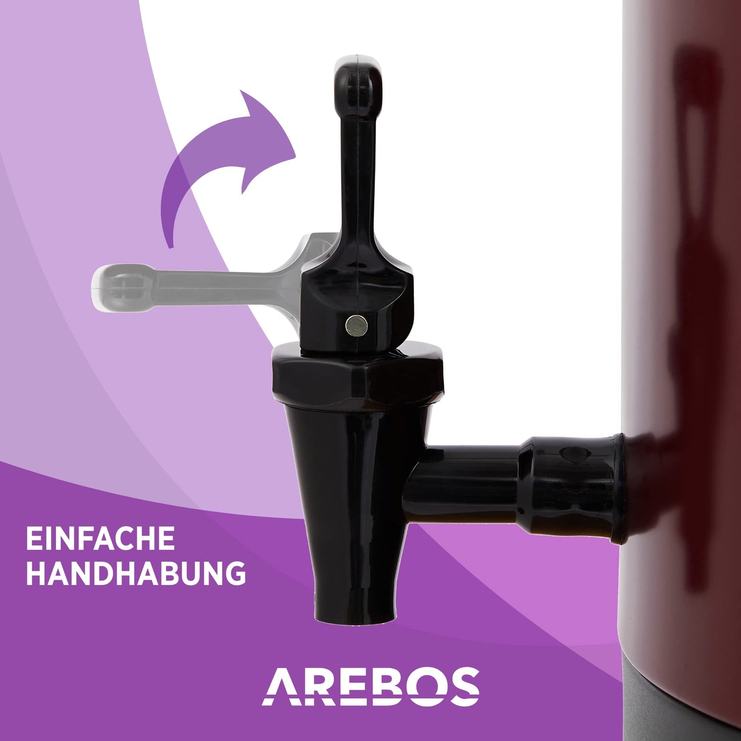Arebos preserving cooker 1800 W | 28 L preserving pot | with timer, thermostat & overheat protection | continuously adjustable 30-110°C | mulled wine cooker | incl. canning jar lifter & canning funnel | Red