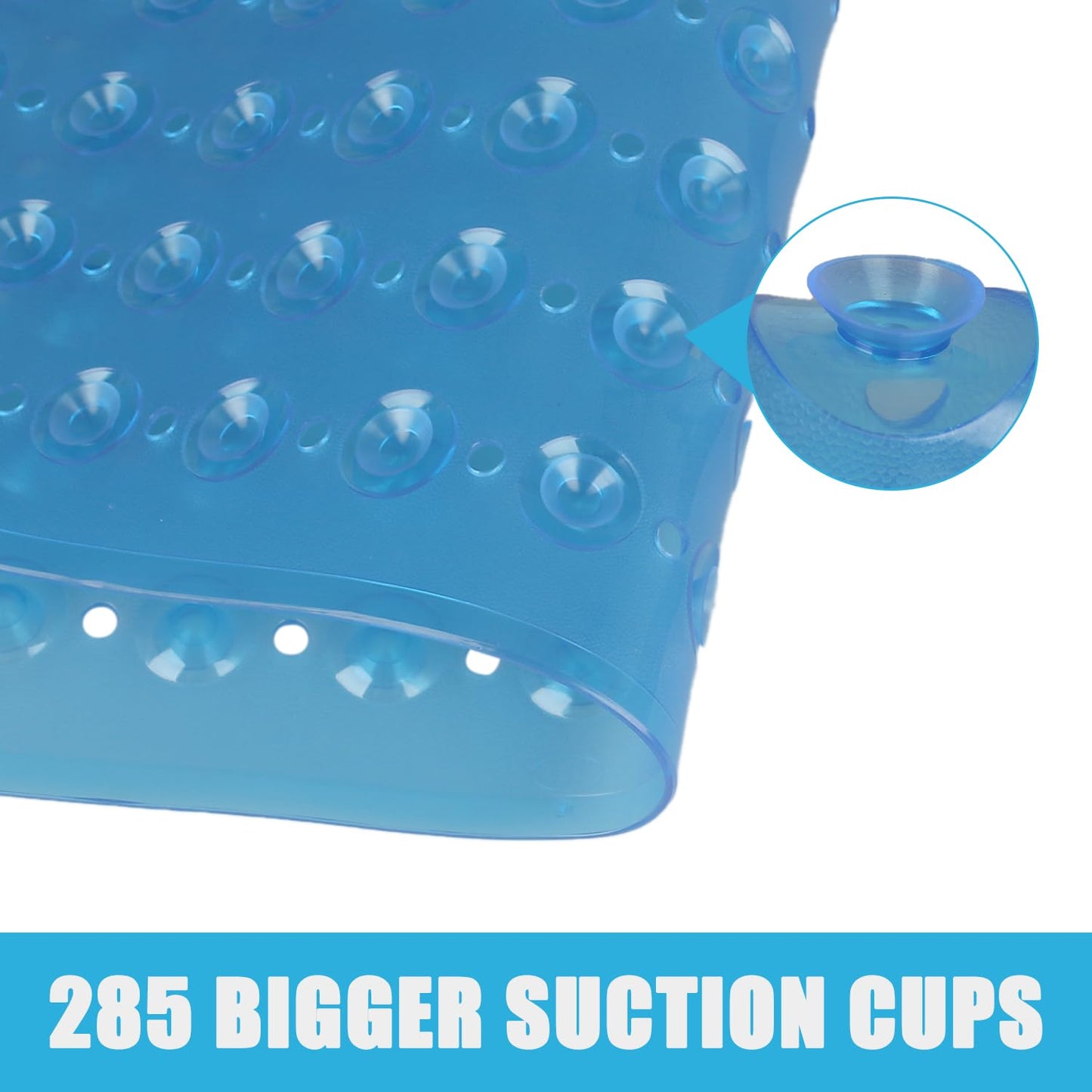 Non-slip 80x80 shower mat with suction cups, PVC shower mat with anti-slip features, non-slip shower insert.