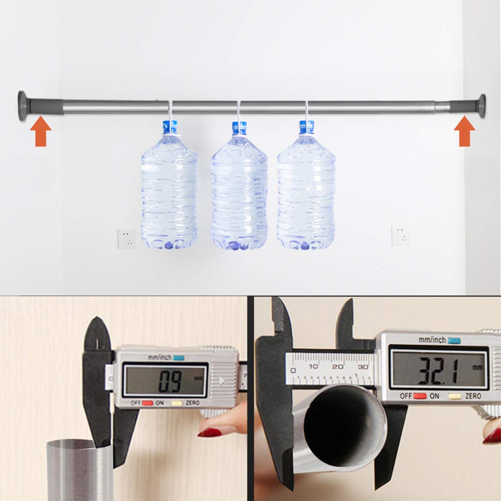 Telescopic Rod No Drilling, 378-430cm Extendable Stainless Steel Shower Curtain Rod for Large Windows/Shower Room (Gray, 378-430cm)