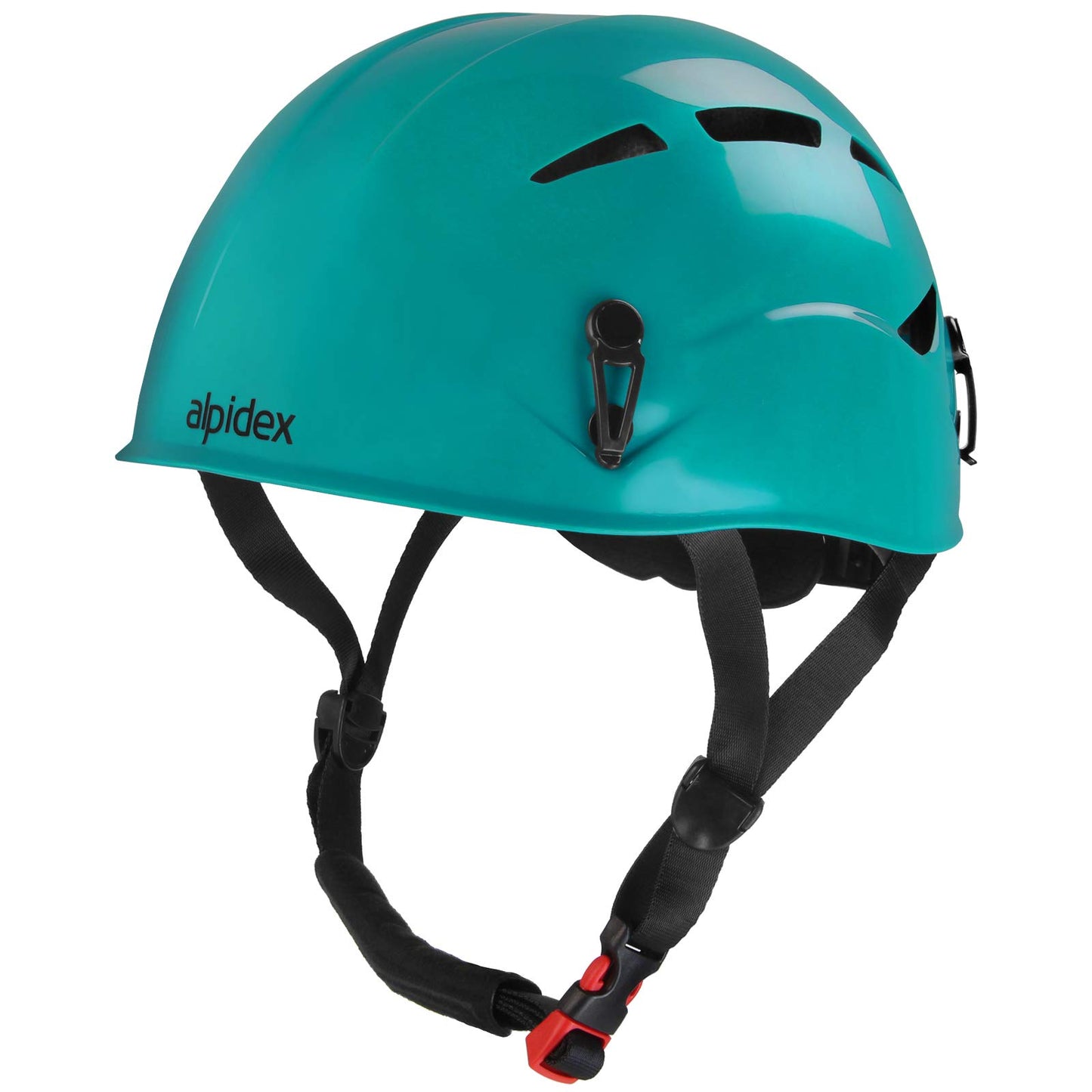 ALPIDEX climbing helmet, climbing harness + Stubai via ferrata set Basic 3.0, Color: Turquoise Green, Size: Harness - Universal size/red Pepper