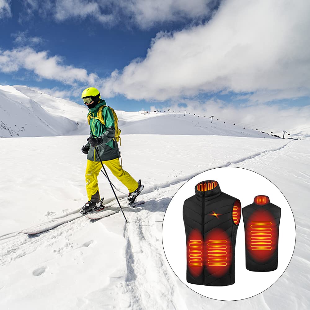NAVESO Heated Vest, Heated Vest for Men Women, Electric USB Heated Jacket, Heated Vest With 3 Adjustable, Winter Warm Jacket Vest for Outdoor Motorcycle Camping