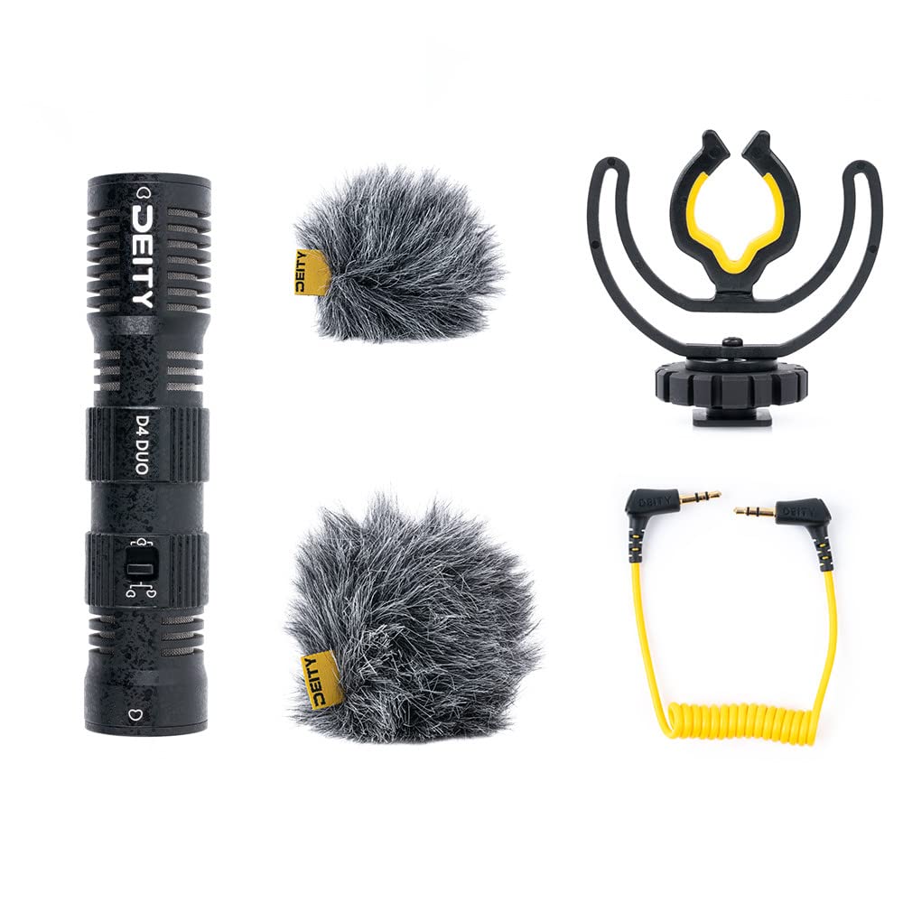 Deity V-Mic D4 Duo dual-capsule microphone - portable on-camera mic for interviews, vlogs - compatible with pocket cameras, DSLR, smartphones