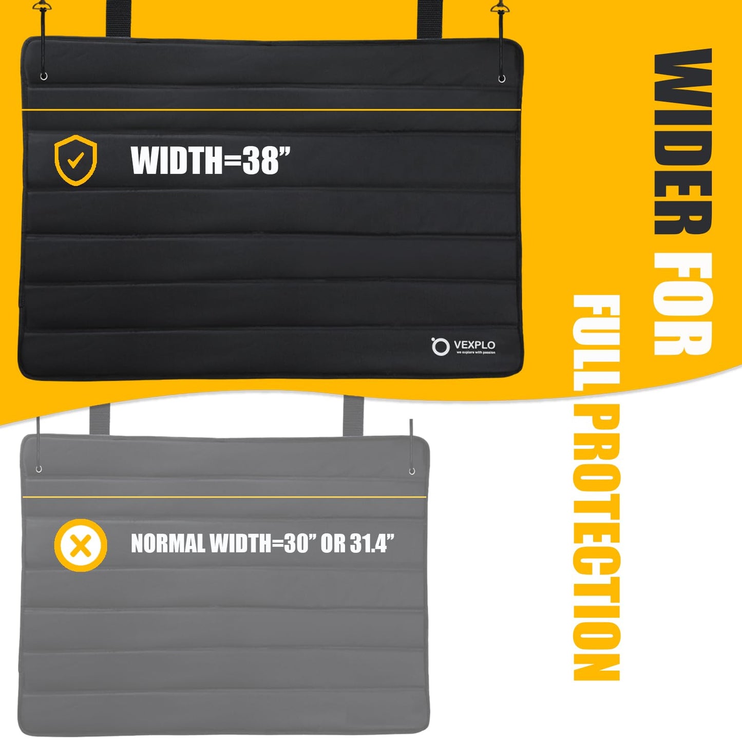 Wider Car Bumper Guard Trunk, 96 x 63 cm Foldable bumper guard dog trunk protector - Protects cars, SUVs, and vans from scratches caused by dogs and heavy loads like wheelchairs.