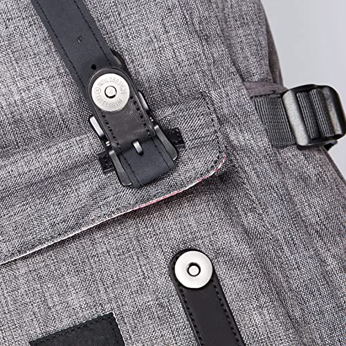 KAUKKO backpack for men and women. Beautiful and well-designed daypack with laptop compartment for 15" notebook. Ideal for school and university. 22L capacity, in gray.