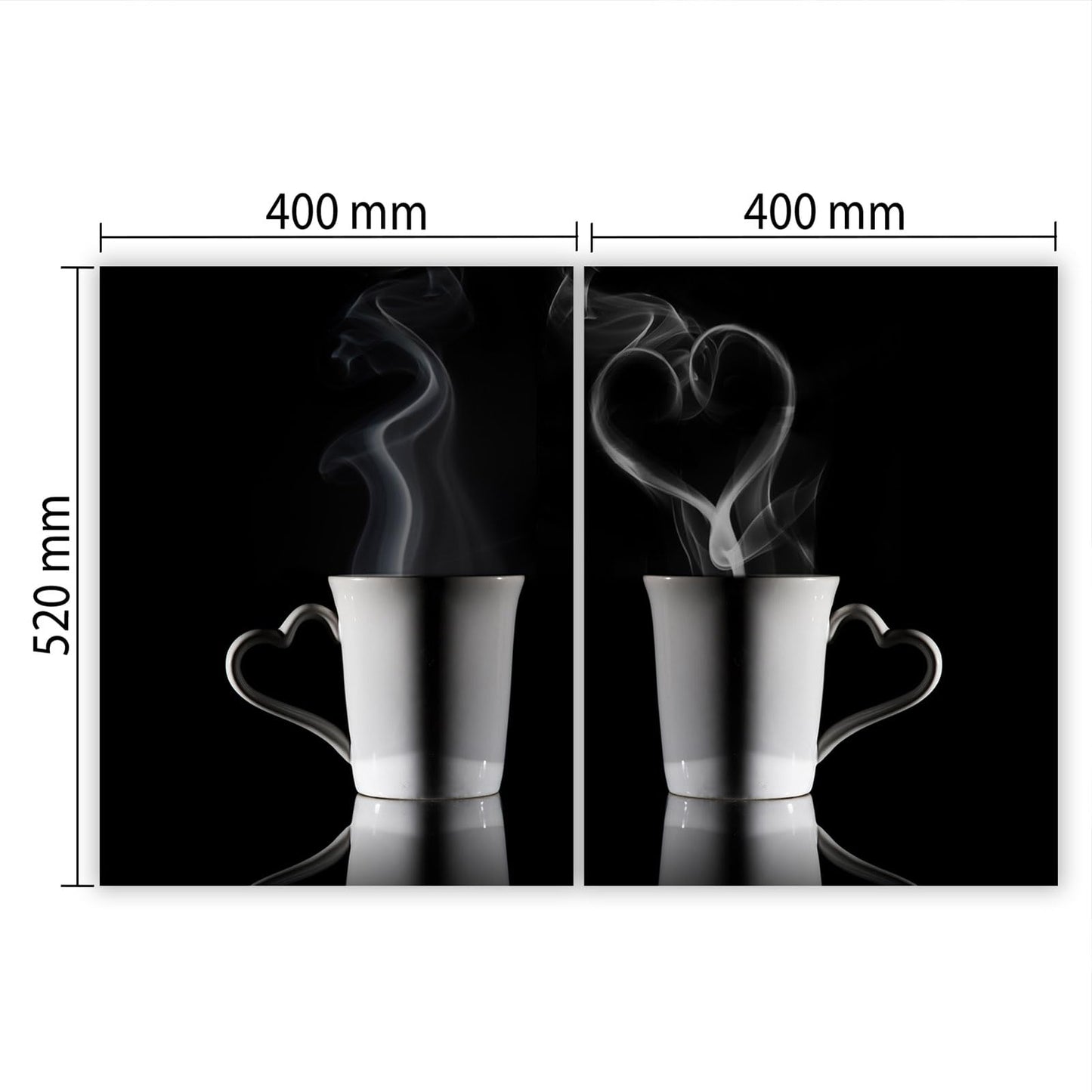 SMTDeco stove cover glass ceramic hob cover hob cover hob plate covers induction hob 2 x 40x52 cm two-piece coffee black