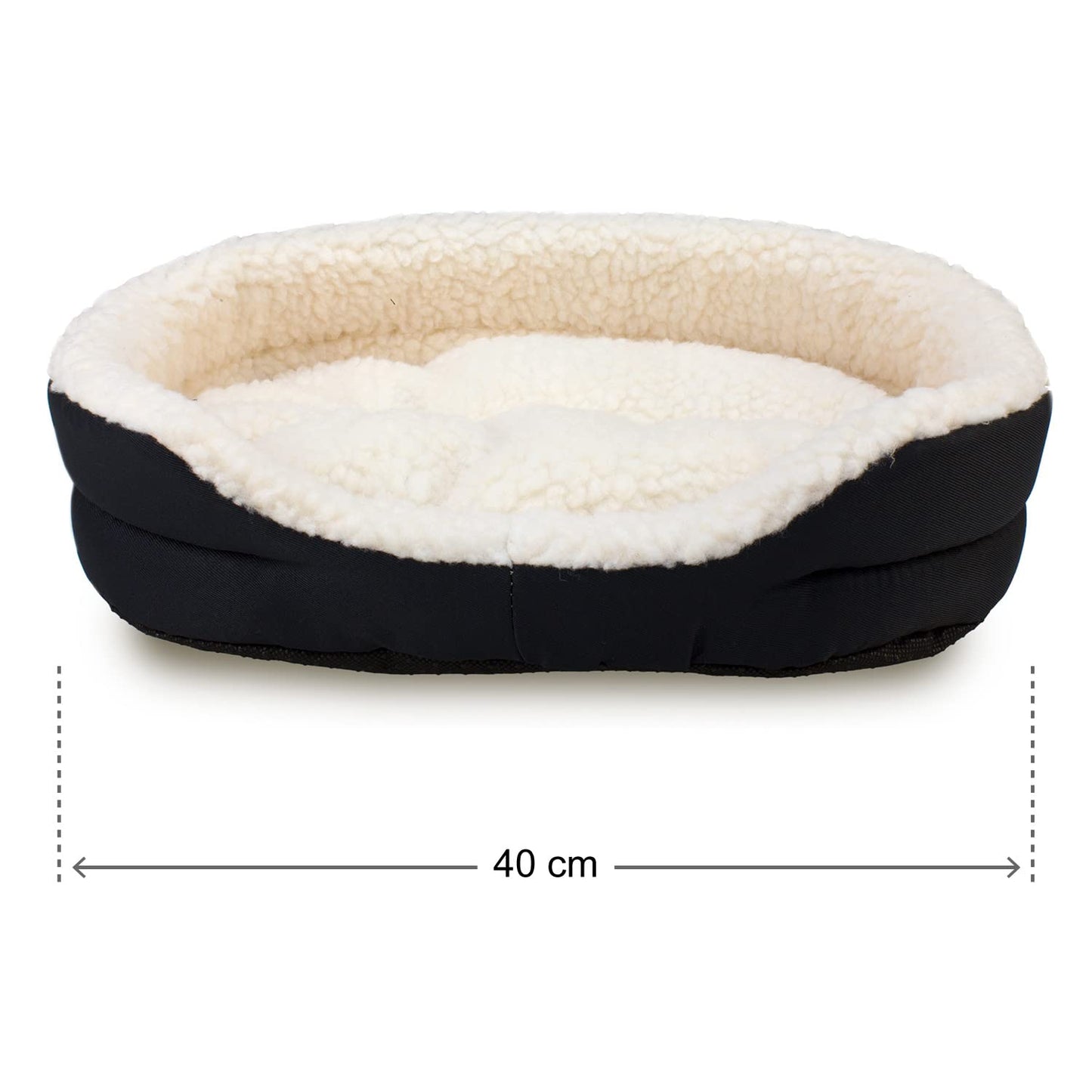Arquivet plush rabbit cradle, soft and warm bed, hammock for rabbits and small mammals, Black, 40 x 24 x 12 cm.