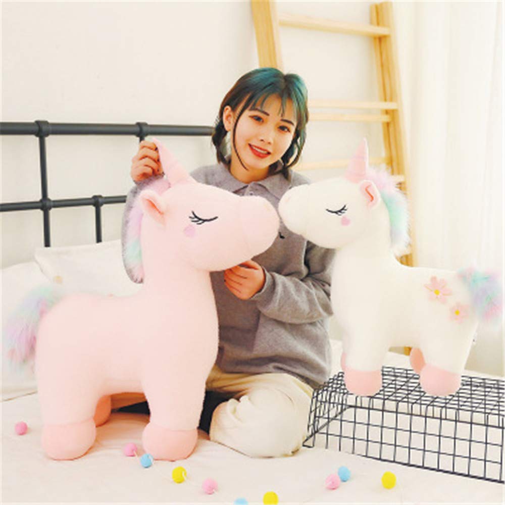 RAILONCH Plush Rainbow Unicorn, Stuffed Animal Plush Toy Cuddly Teen Heart Doll Gift
