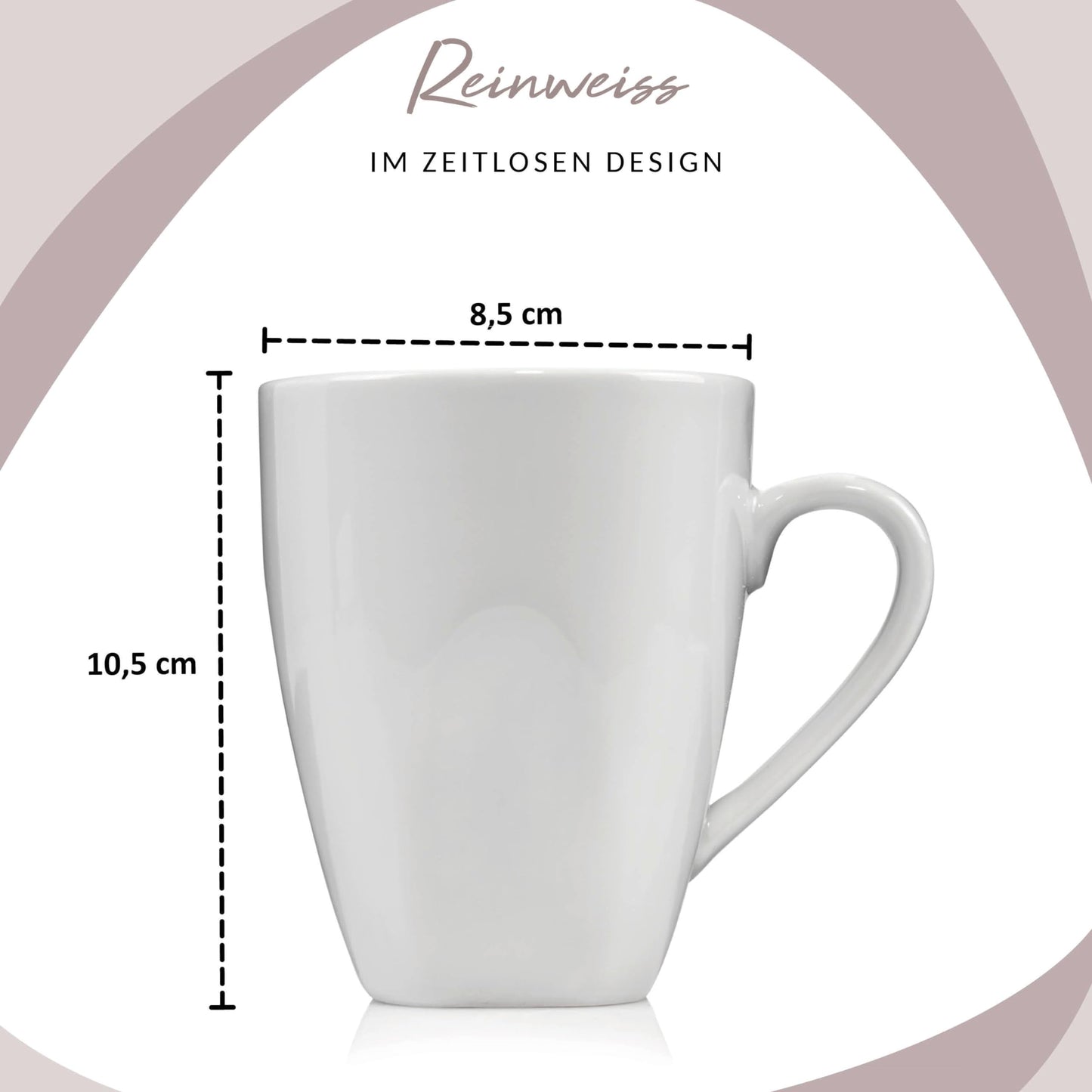 Singer | Coffee Mug Set Bilgola 6-piece porcelain mug set for 6 people, tea mugs, expandable, everyday, breakfast, capacity: 350 ml | PREMIUM COLLECTION