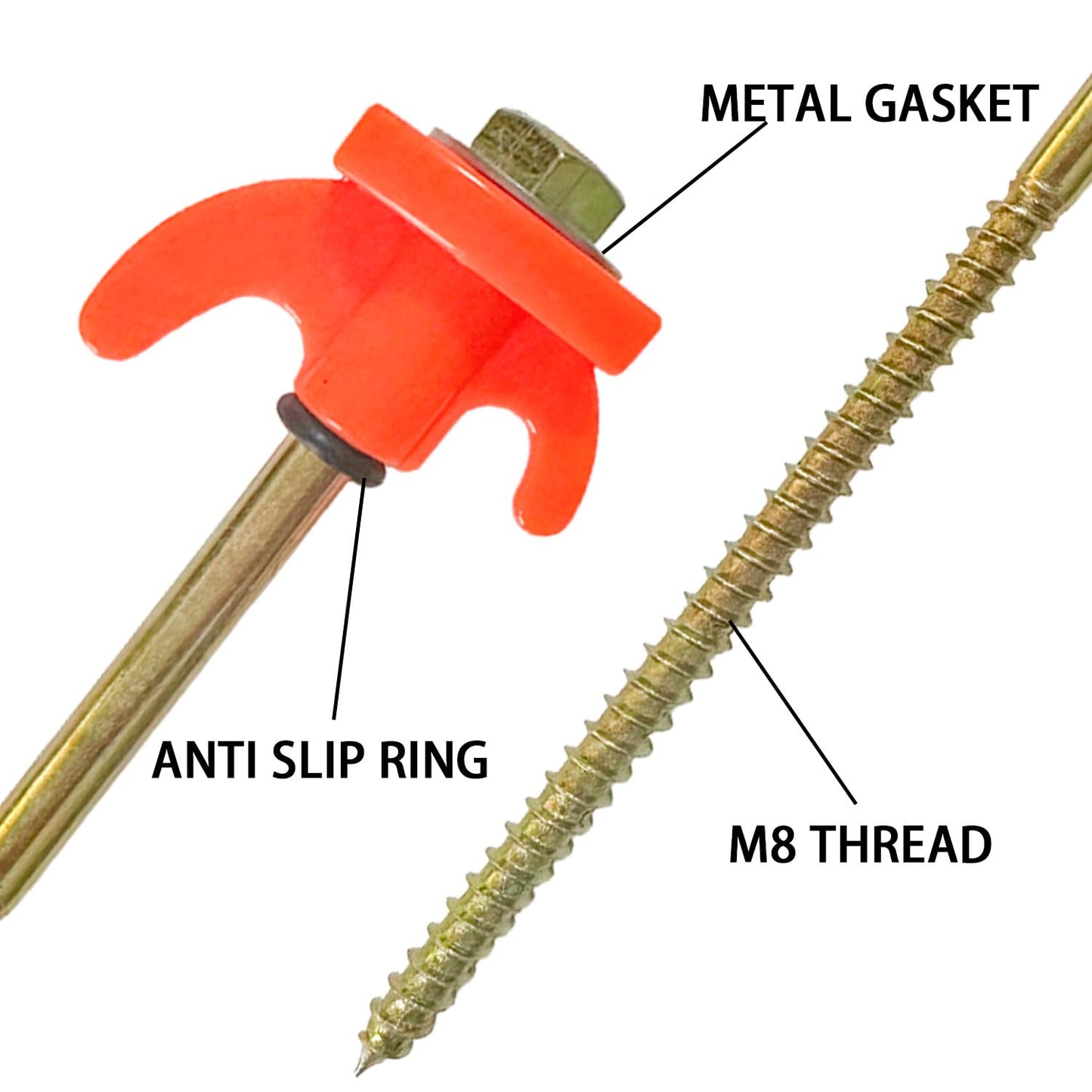 KEELYY 20x tent pegs, steel pegs with thread, screw pegs for camping, tent stakes stable for camping and outdoor, tent hooks for hard ground, forest, meadow, grass, sturdy & strong