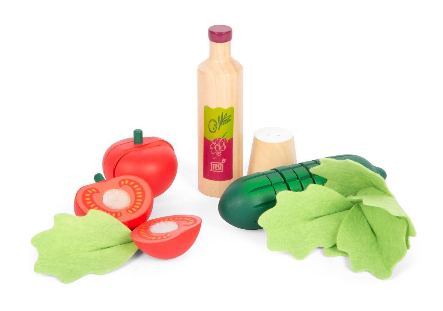 Small Foot Cutting Set Salad "Fresh" made of wood, food toy for children's kitchen, for children aged 3 and up, 12612