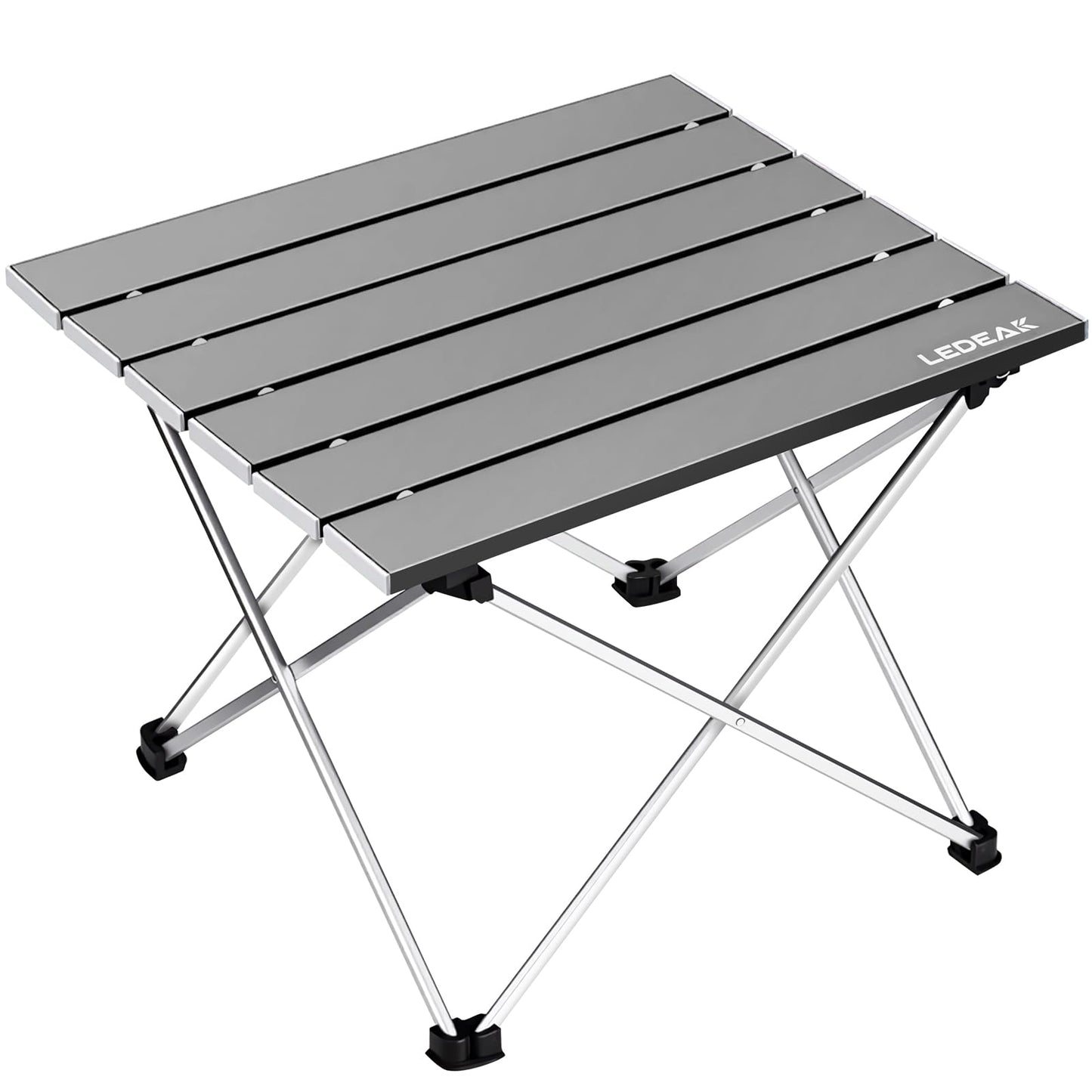 Ledeak Portable Folding Table, Aluminum Camping Table Ultra Light with Bag, Easy to Carry, Foldable Table Perfect for Camping Picnic Cooking Garden Hiking Travel (Gray, Small)
