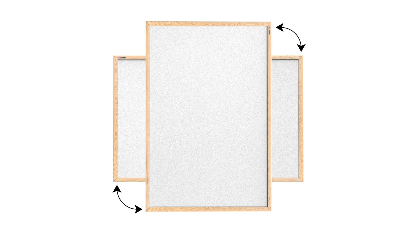 ALLboards White Pinboard with wooden frame 90x60cm Cork board Cork wall Pin board Cork