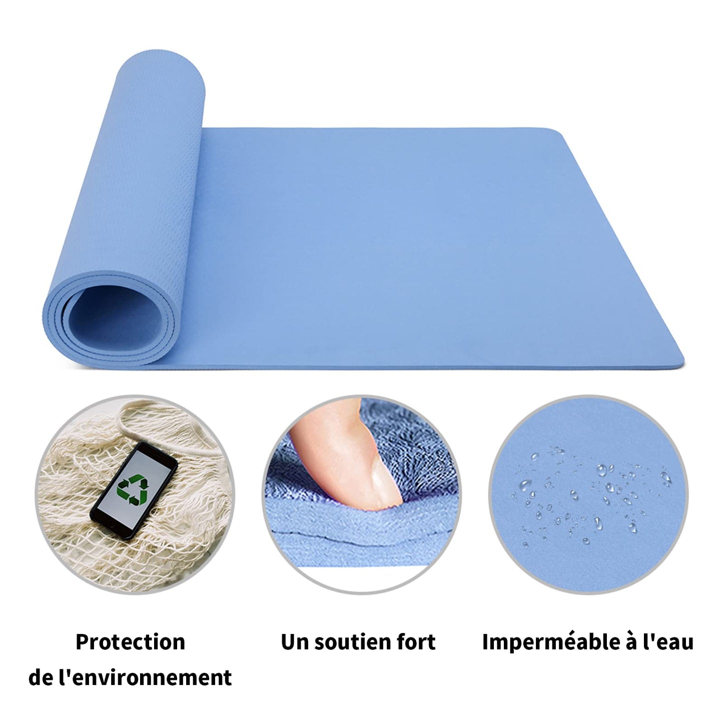 Good Night Gymnastics Mat Yoga Mat Fitness Mat Non-slip Exercise Mat Sports Mat Pilates Mat Floor Mat With Carrying Strap 183 x 61 x 0.6 cm (Blue)
