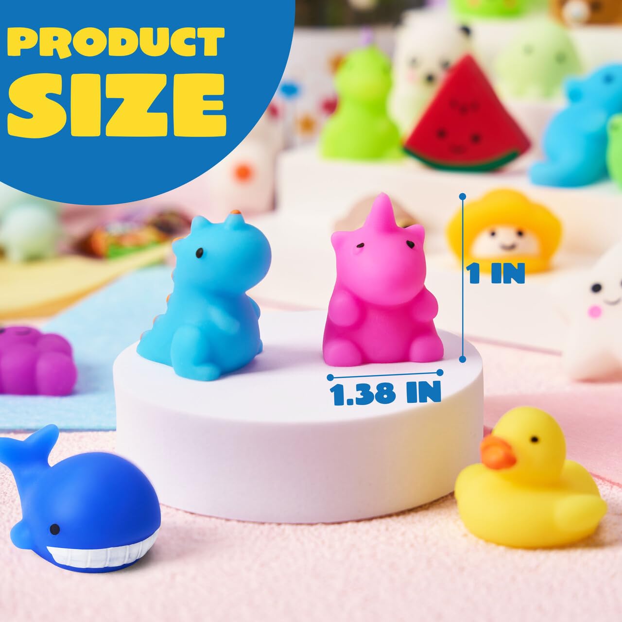 JOYIN Mochi Squishy Toy Set, 100 Pack Mini Mochi Party Favors for Kids Birthday 3+, Kawaii Squishy Gifts for Kids Birthday, Small Gifts for Children, Advent Calendar Fillers for Kids