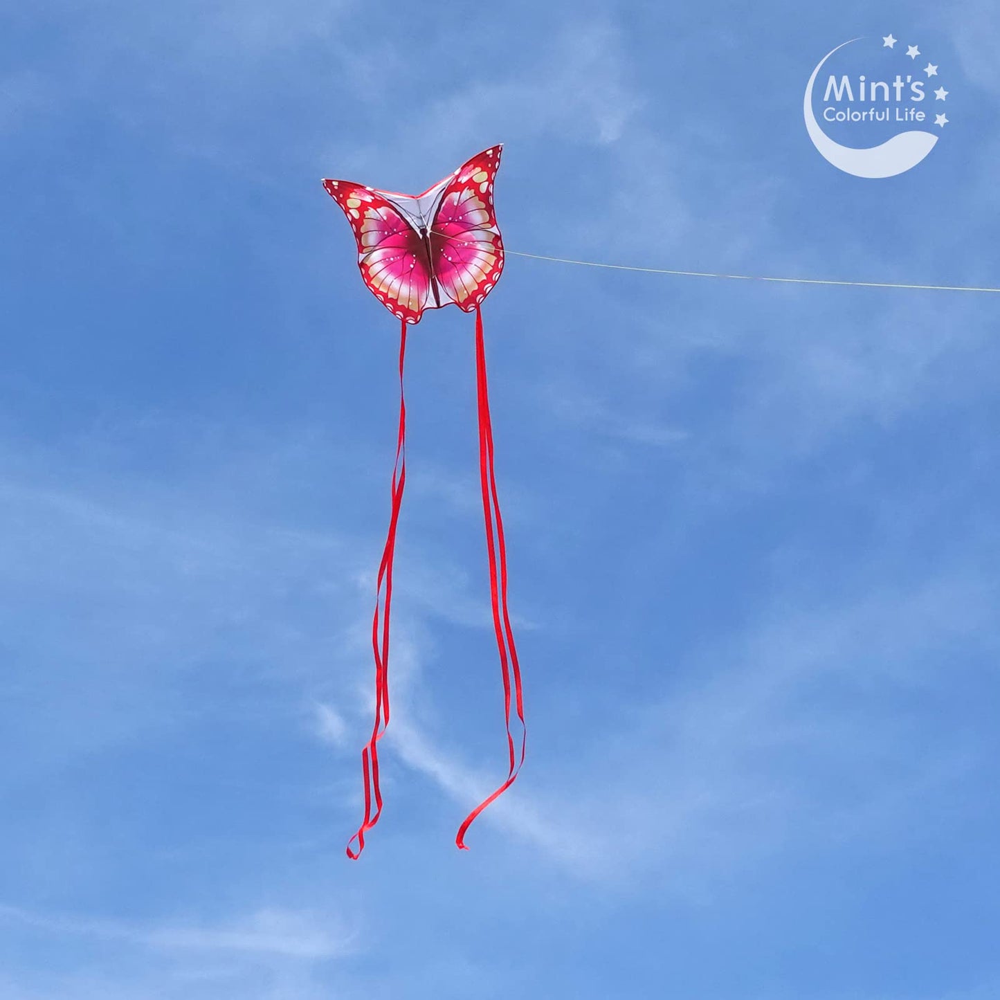 Mint's Colorful Life Butterfly Kite Dragon Kite for Kids and Adults (Pink)
