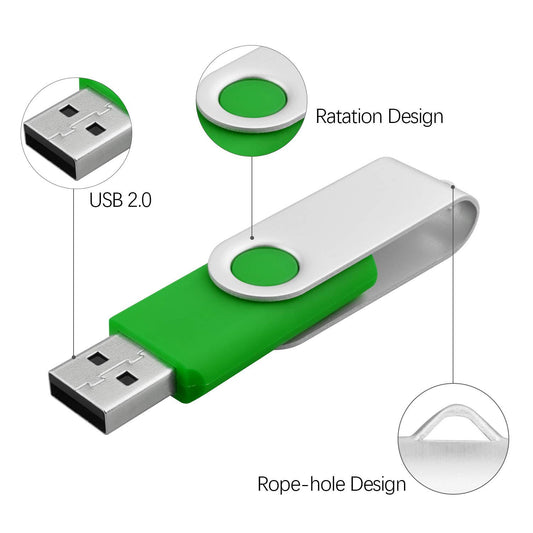 10 pieces USB sticks 16GB storage set USB 2.0 10pcs colorful data stick memory stick metal 16G thumb drive 10-pack flash drives 16GB flash sticks USB flash drives multi-colored