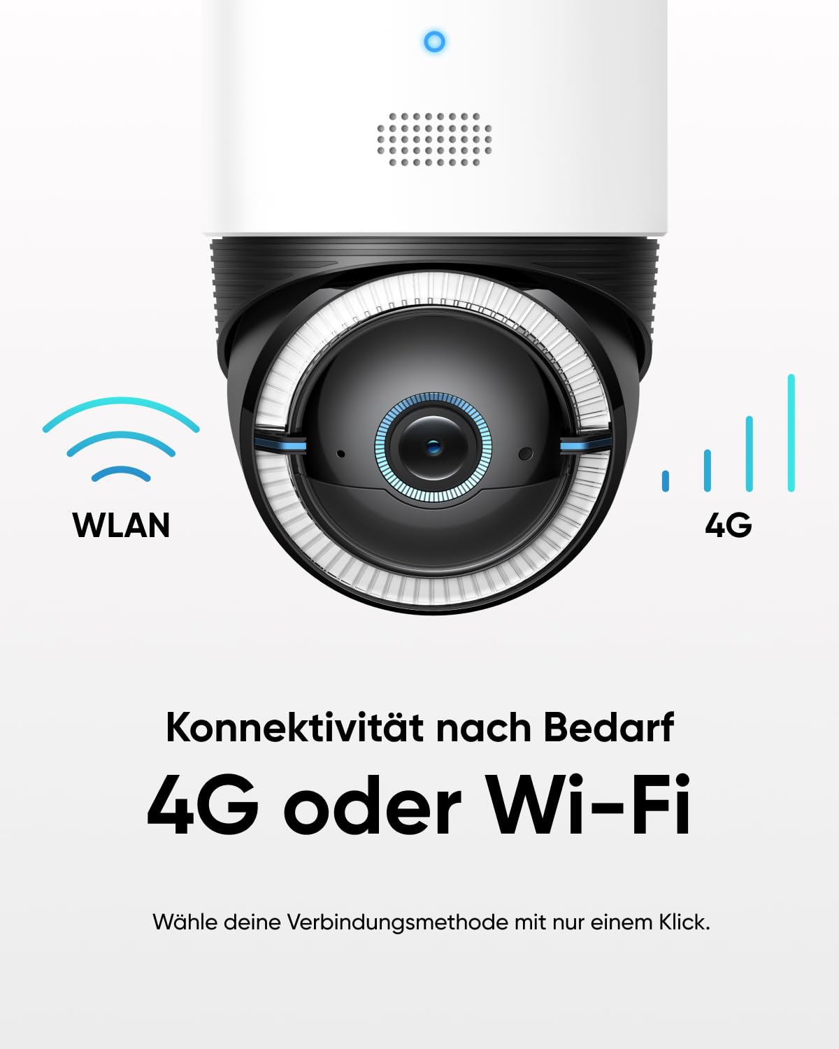 eufy 4G LTE surveillance camera with Wi-Fi, 4K UHD pan-tilt function, wireless, solar-powered with solar panel, AI-based person/vehicle tracking, includes SIM card
