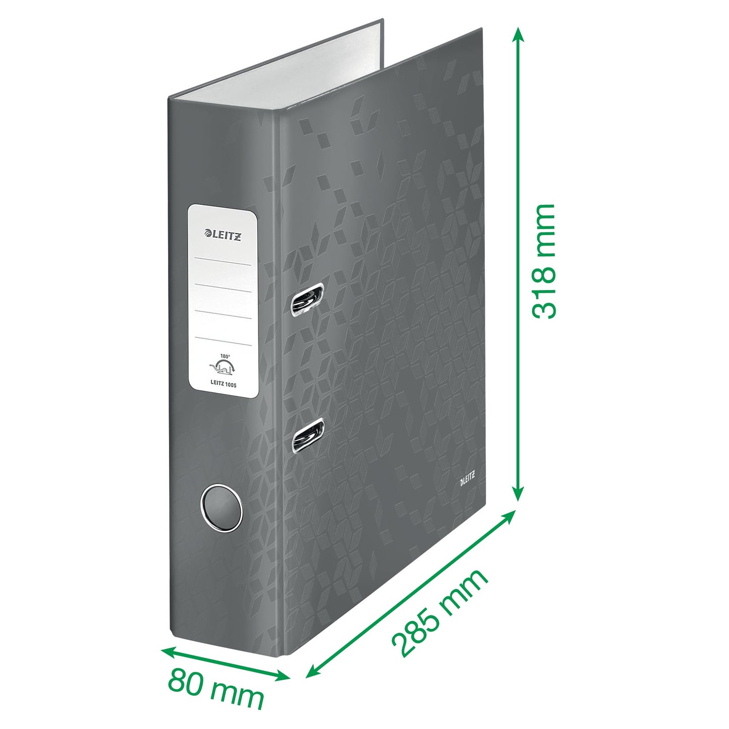 Leitz Quality Folder 180°, 5.8 cm spine width, laminated greyboard, Blue, WOW Series, design may vary, 10054036.