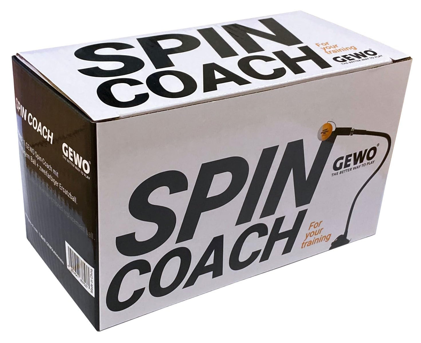 GEWO Spin Coach Table Tennis Spin Trainer - Training aid with suction cup & flexible arm - Ping Pong ball for spin exercises - Perfect for kids & adults - Table tennis trainer for home