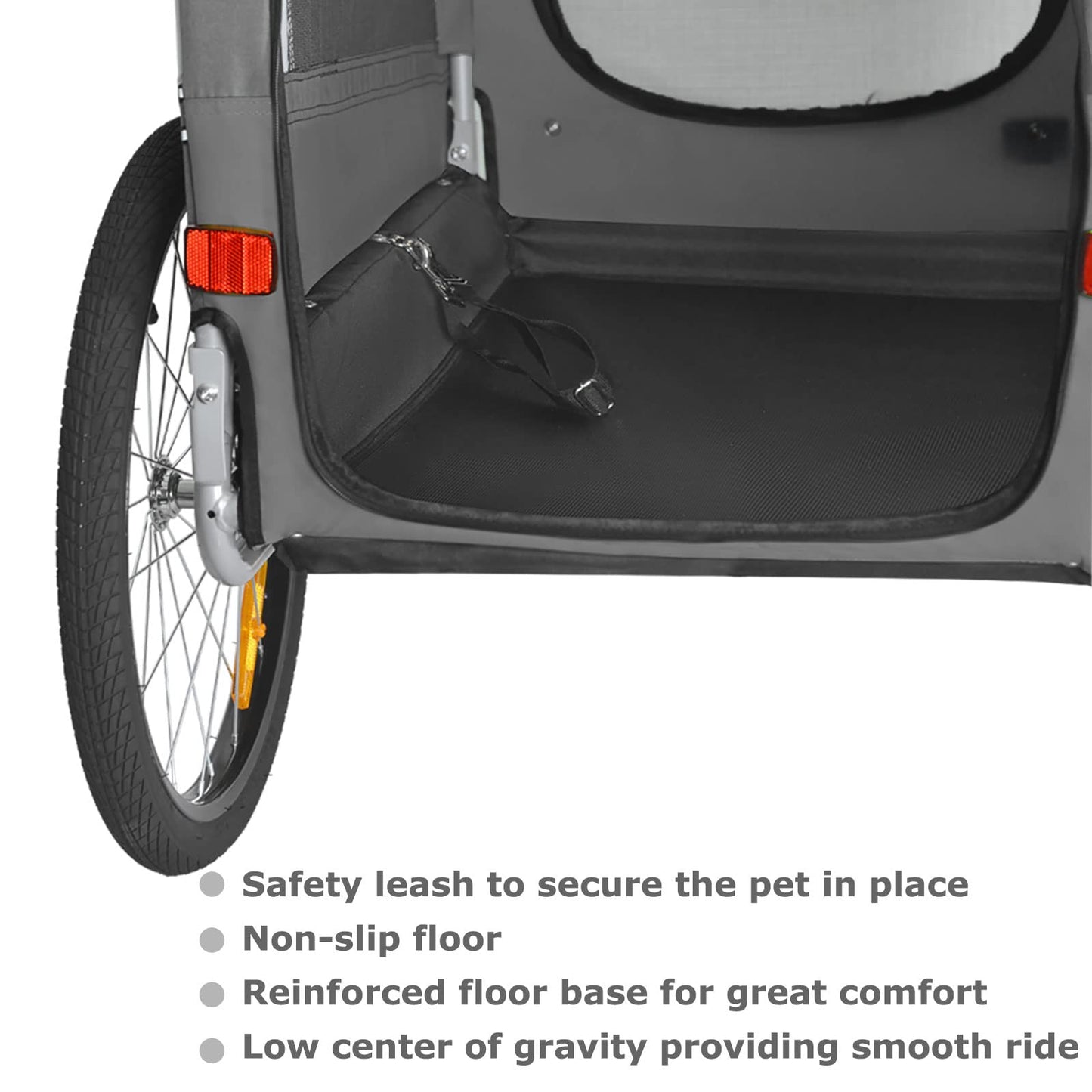 Tiggo VS Pets M Dog Trailer Bicycle Trailer for Dogs Dog Bike Trailer 80201 (Gray)