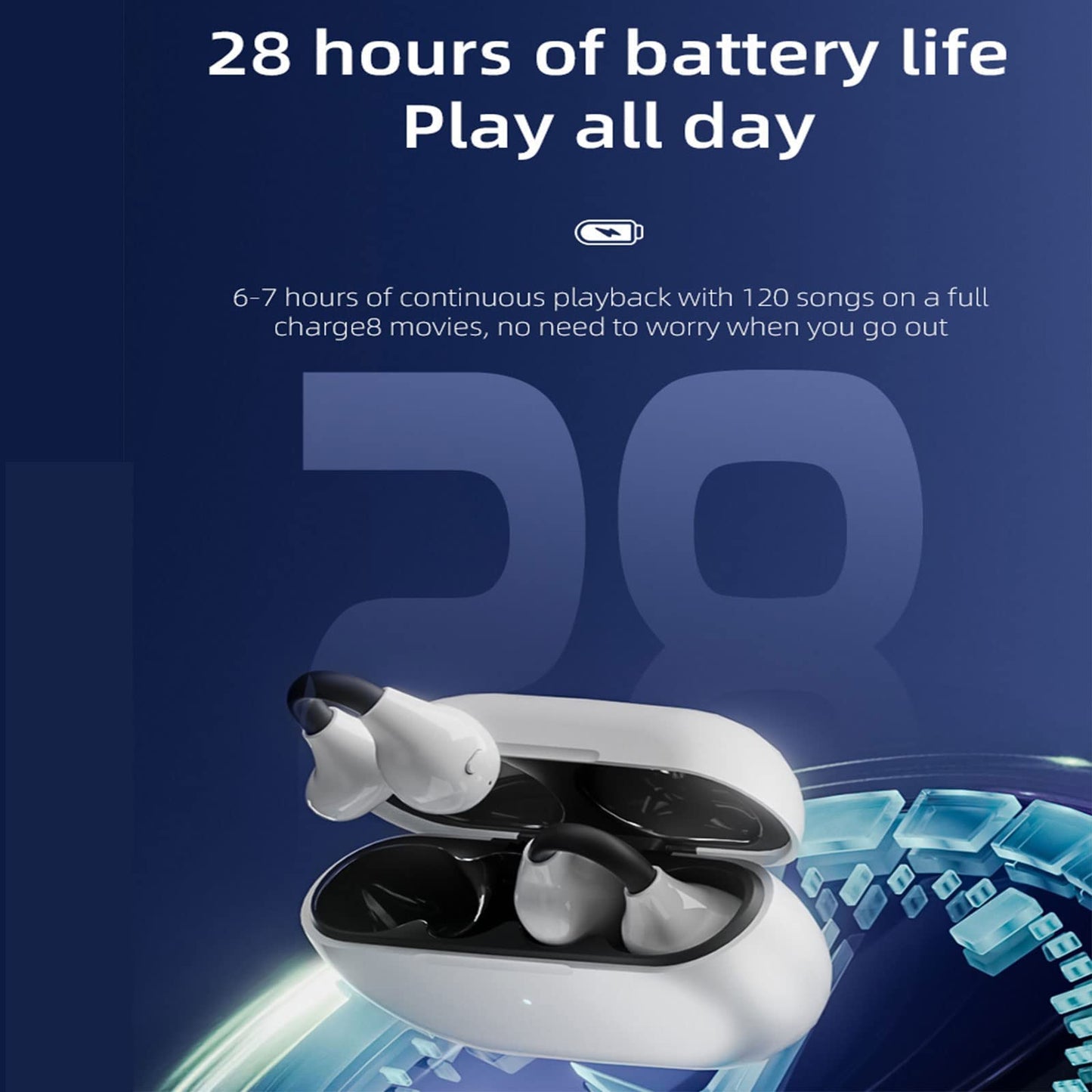 Open ear headphones Sport Air conduction Bone conduction Bluetooth wireless earphones Bone conduction headphones Bluetooth wireless headphones Waterproof Headphones for jogging running cycling gym