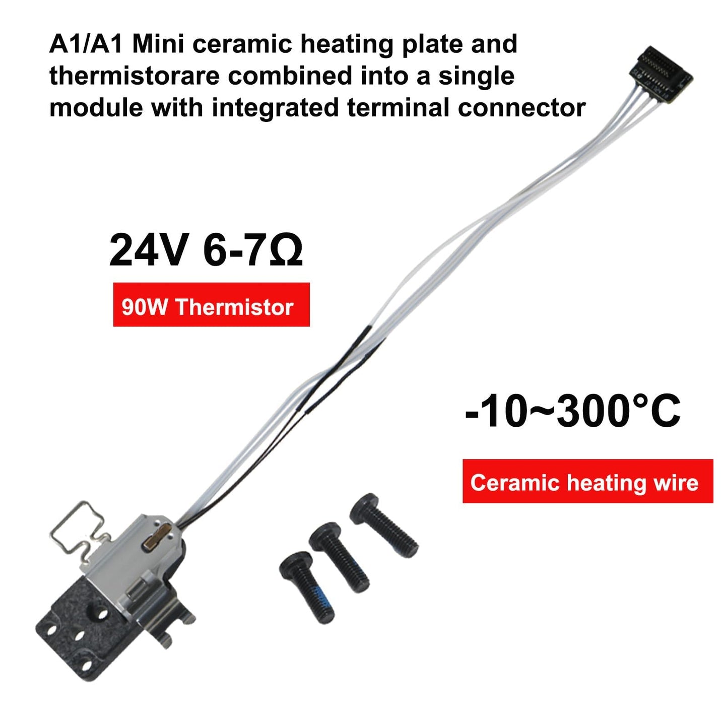 Hotend heating assembly for BambuLab A1/A1mini (not original), simple installation, rapid heating. Quick clamping mechanism secures heater block and heating base without tools.