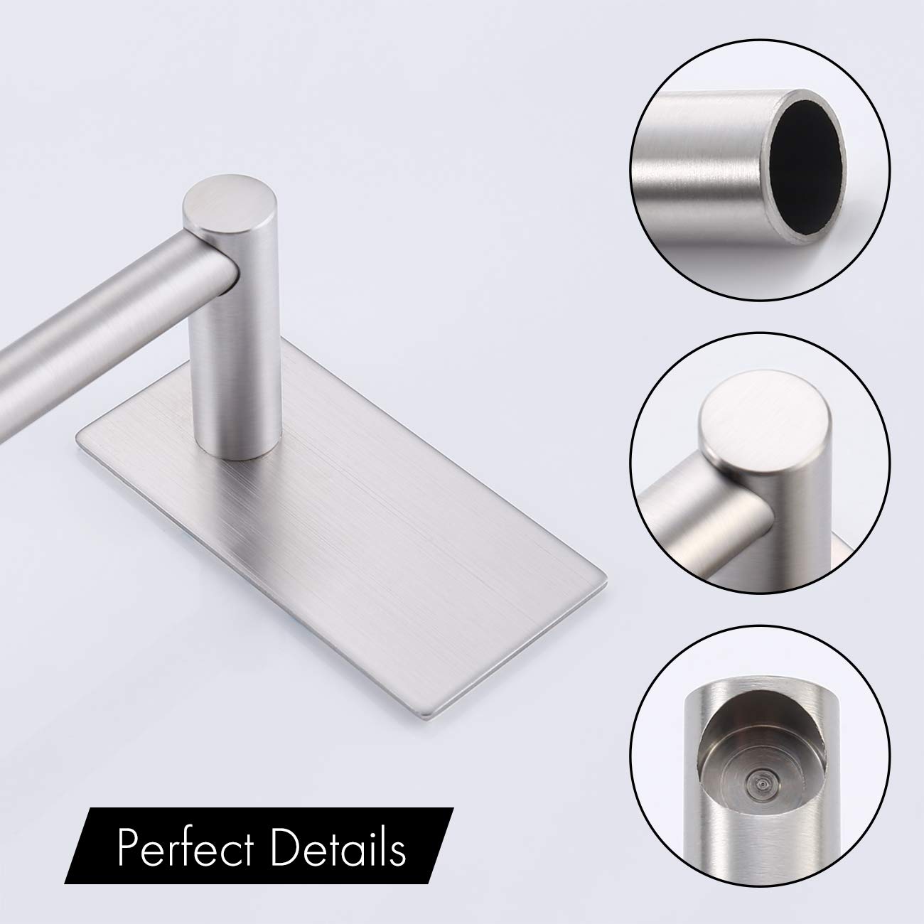 KES towel holder without drilling bathroom towel bar self-adhesive towel rack stainless steel SUS304 bath towel holder stick 40CM pole brushed, A7000S40-2