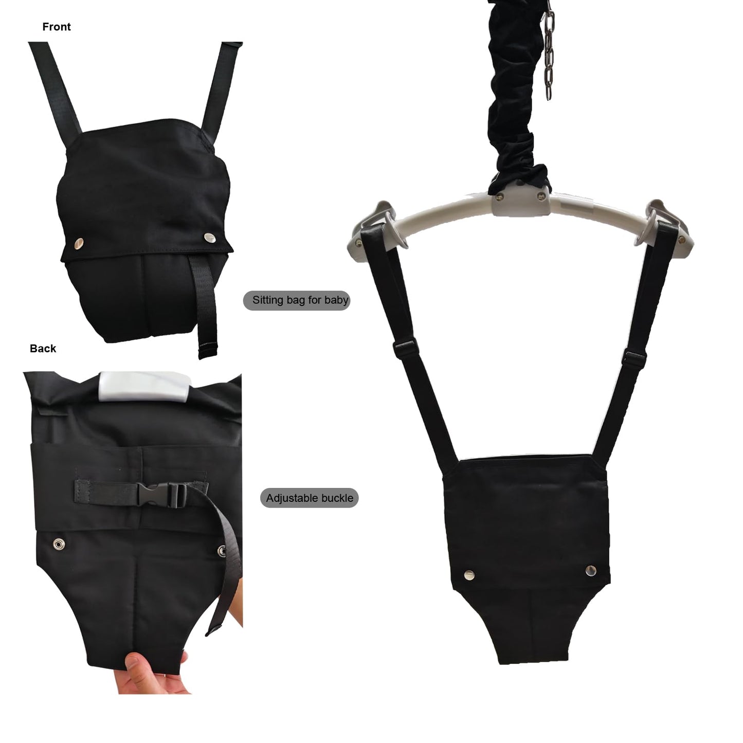 Baby door jumper and baby bouncer with stand for active babies who love to bounce and have fun. For infants 6-24 months old.