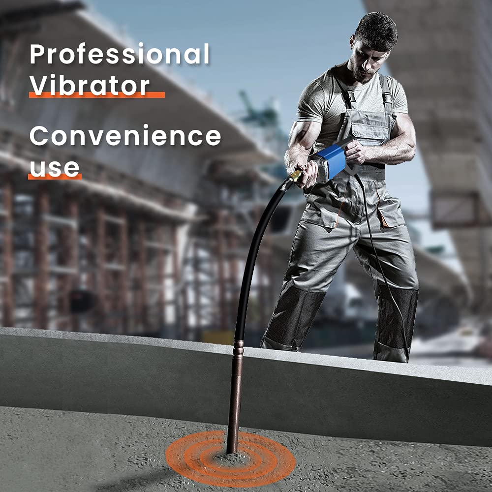 Anbull concrete vibrator, 1300W internal vibrator, bottle vibrator, 2m length concrete compactor, concrete vibrating bottle, mixing shaft speed 4800 rpm, vibration bottle diameter 35mm.