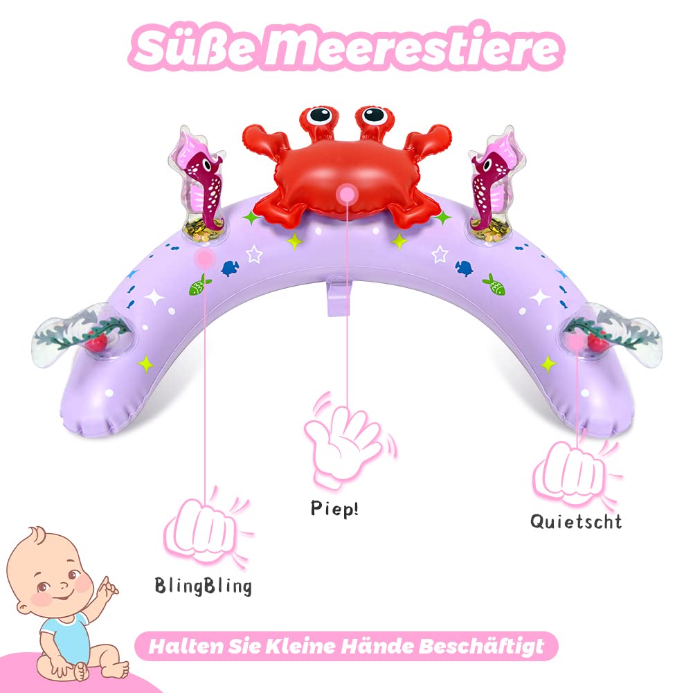LAYCOL Baby Swimming Ring with UPF50+ Sunshade & Toy, Adjustable Safety Seat, Toddler Pool Swim Ring for 3-36 Months (Pink, L)