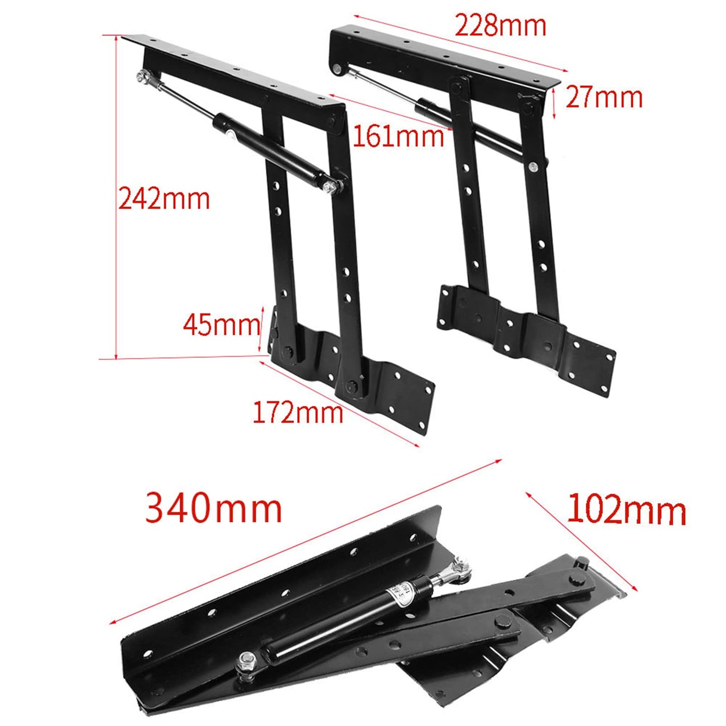 1 pair of furniture hinge springs lift-up spring hinges coffee table mechanism hardware top lifting frame for hardware furniture table