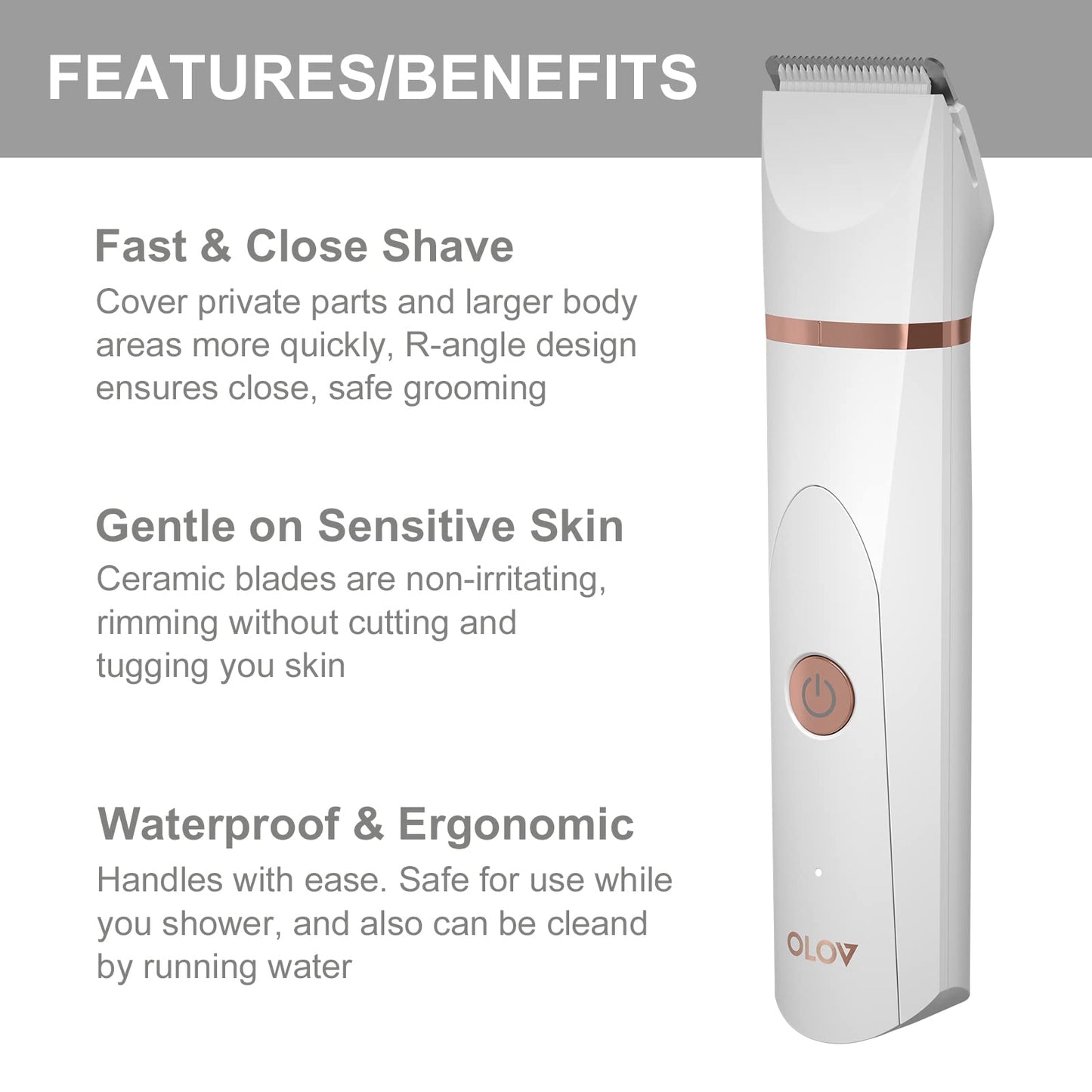 OLOV Electric Shaver for Women with Nose Hair Trimmer, USB Charging Dock, Ceramic Blade, Lady Shaver Hair Trimmer Waterproof for Wet and Dry Use.