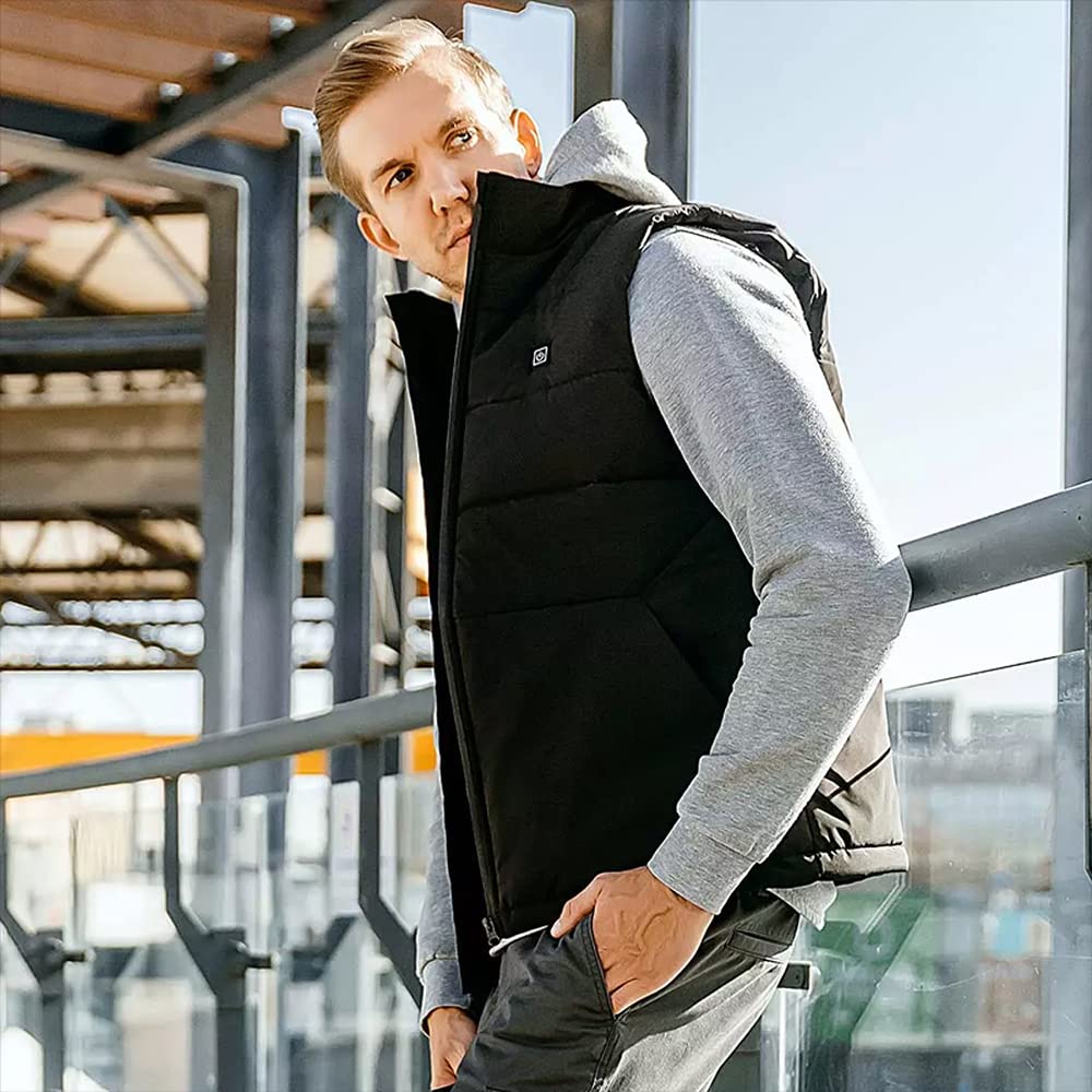 NAVESO Heated Vest, Heated Vest for Men Women, Electric USB Heated Jacket, Heated Vest With 3 Adjustable, Winter Warm Jacket Vest for Outdoor Motorcycle Camping