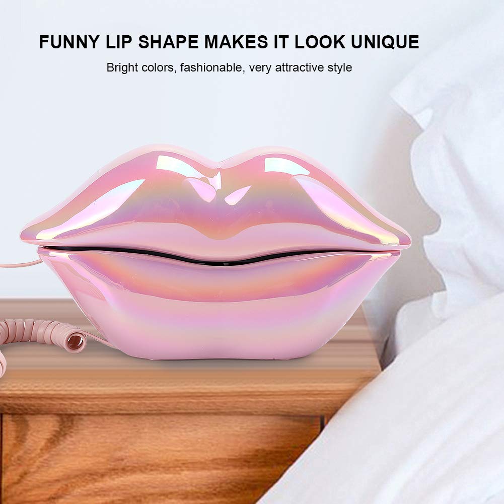 Dpofirs lip corded telephone, galvanized wire landline phone, ome desktop wired landline phone for home office telephones, decoration, collection, gifts for
