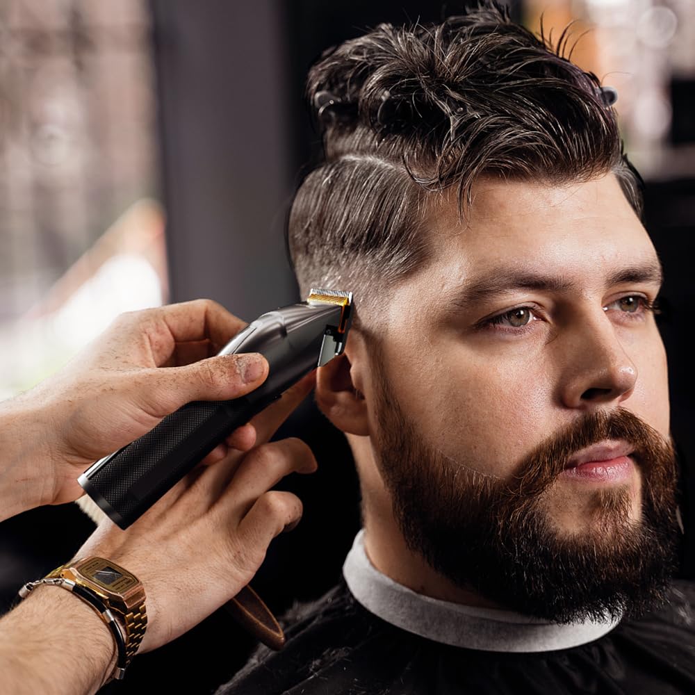 SUPRENT Professional Hair Clipper Men Rechargeable USB-C Hair Trimmer & T-Blade Hair Clipper Set with 5V Boost Technology, cordless hair and beard trimmer, LED display Gift