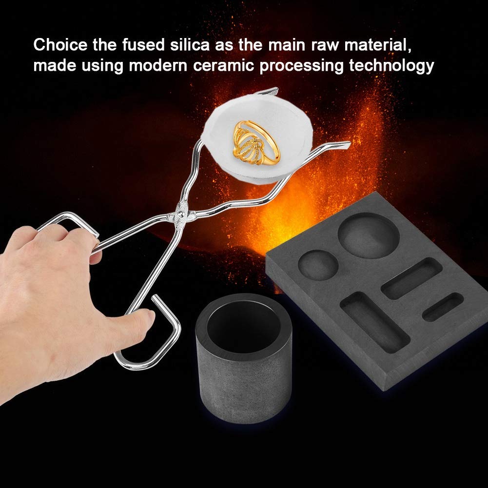Melting Pot Gold Melting Pot, Graphite Crucible Kit, High Purity Graphite Crucible + Tongs + Bowl + Combo Bar Torch Melting Kit Mold