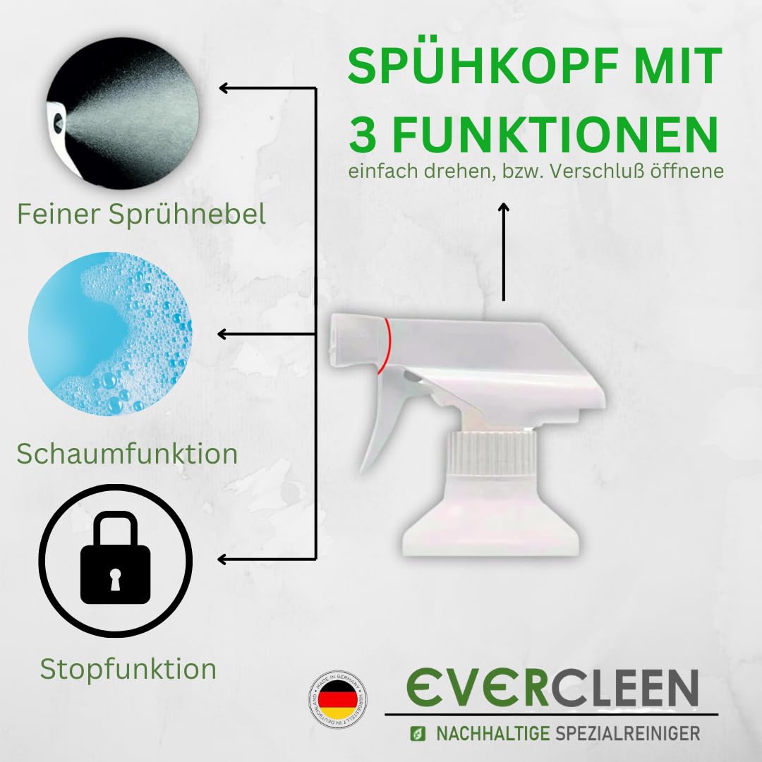 EVERCLEEN 2 GO Made in Germany Screen Cleaner Pro + EVERCLEEN Screen Cleaner 500ml + Refill + 4in1 Cleaning Tool + Microfiber Cloth Vegan Cleaner. For tablet displays smartphones