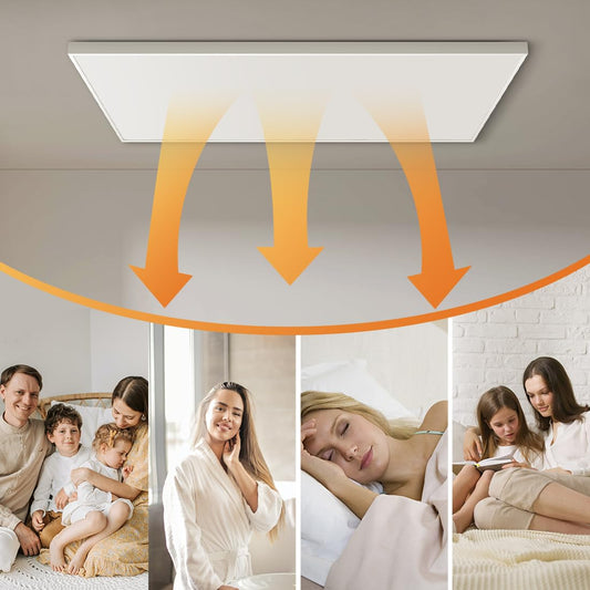Infrared ceiling-mounted heater with thermostat 860 watts, APP remote control, ceiling heating infrared, electric heating panel radiator, overheating protection energy-saving.